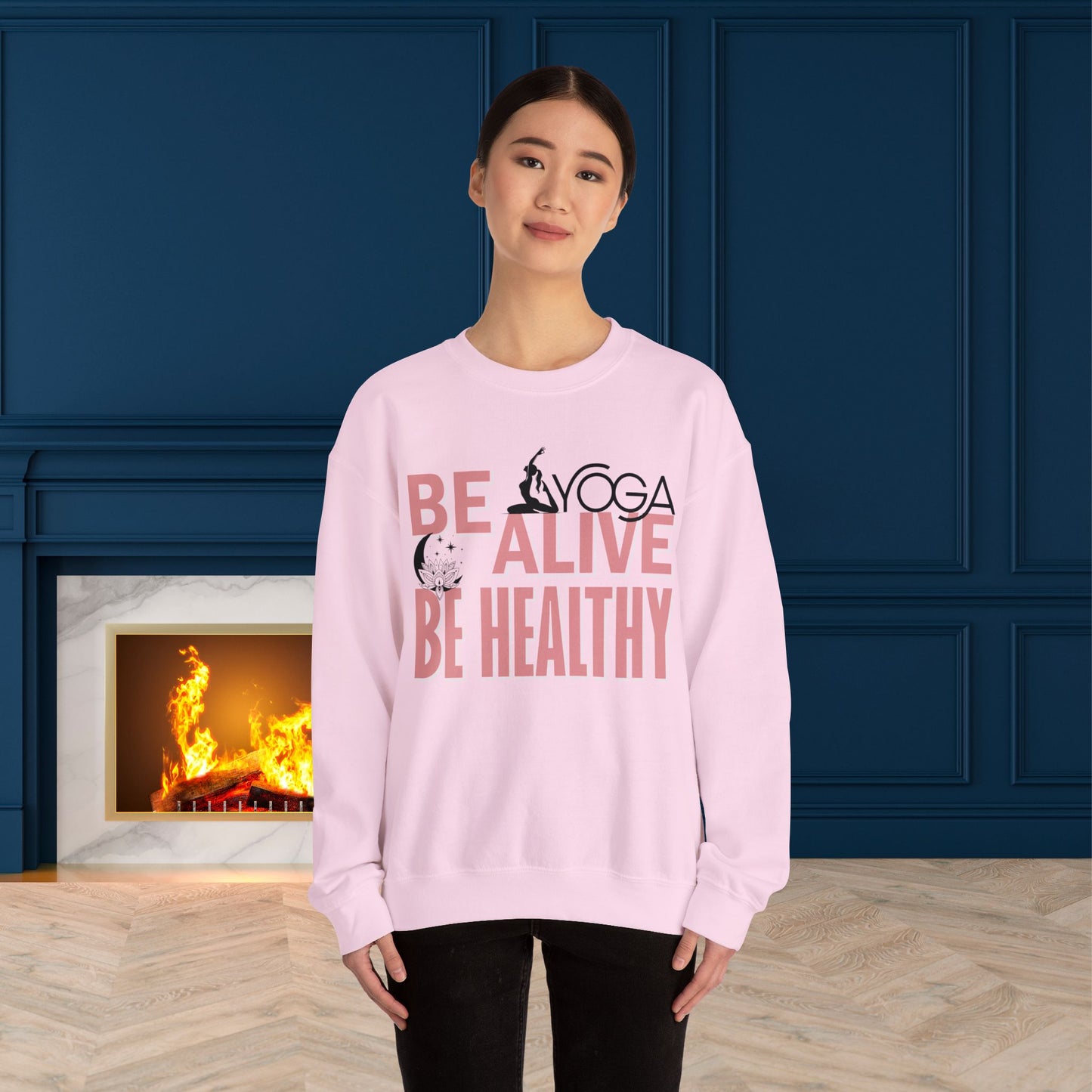 Be Alive Be Healthy Yoga unisex heavy blend crewneck sweatshirt,Yoga workout Sweatshirt,Yoga lovers Sweatshirt, Yoga Instructor Gift, Gym Sweatshirt, Gift For Yoga lovers, Gift For Yogi.