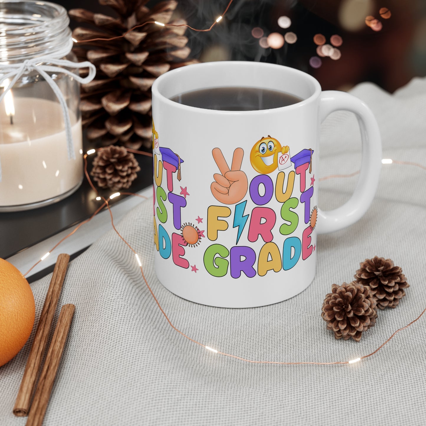 Out First Grade Mug, Back To School Mug.11oz. Ready To Rule The School Mug.11oz. Ready for School Mug.