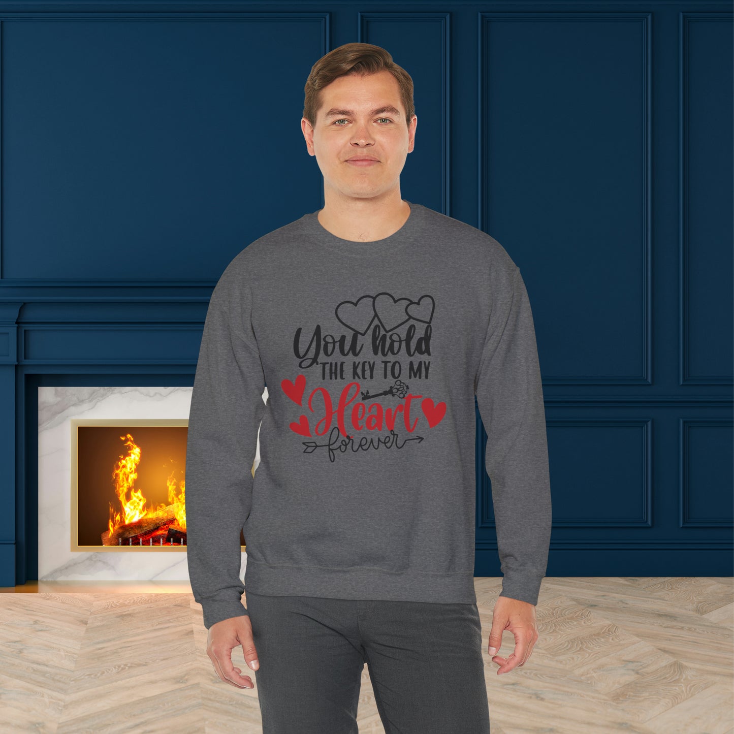 Happy valentines day Unisex Heavy Blend™ Crewneck Sweatshirt