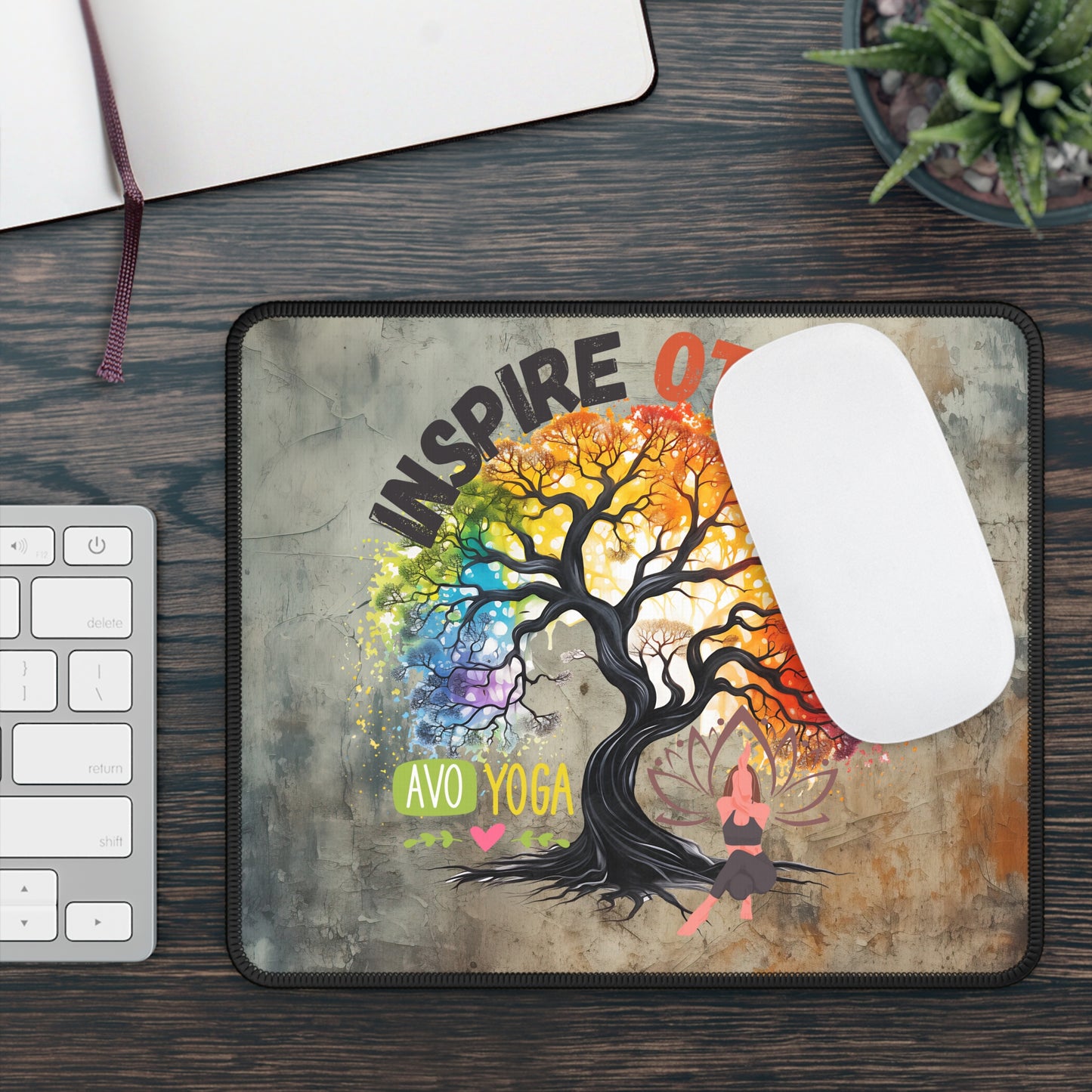 Inspire Others Yoga Mouse Pad,Unique Gift For Meditation And Yoga Lover, Cute Yoga Mouse Pad, Mindful Yoga Gift, Yoga lover Mouse Pad, Yoga Instructor Gift, Gift For Yoga lovers, Gift For Yogi.