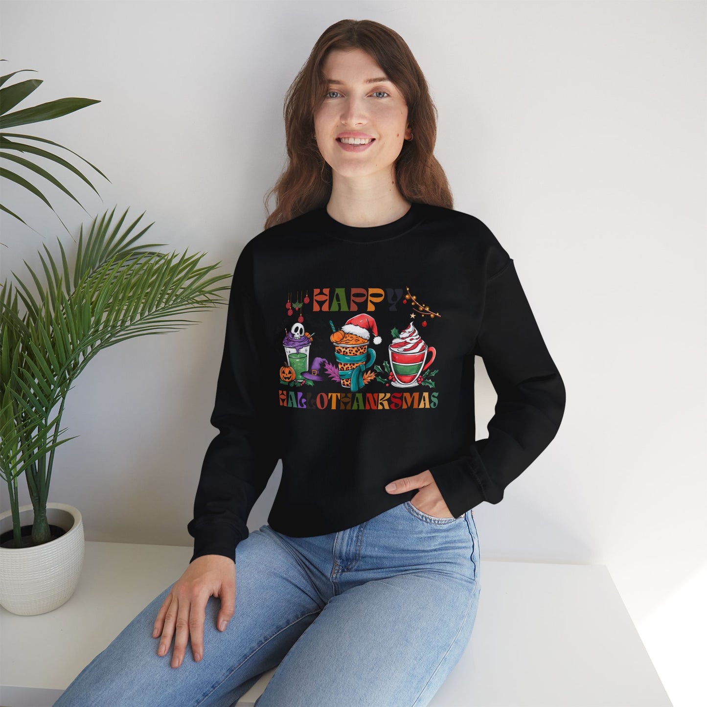 Happy Hellothanksmas Sweatshirt, HappyThanksgiving Sweatshirt - Unisex Heavy Blend, Happy Thanksgiving2024 Sweatshirt, Thanksgiving Gift, Festive Sweatshirt.