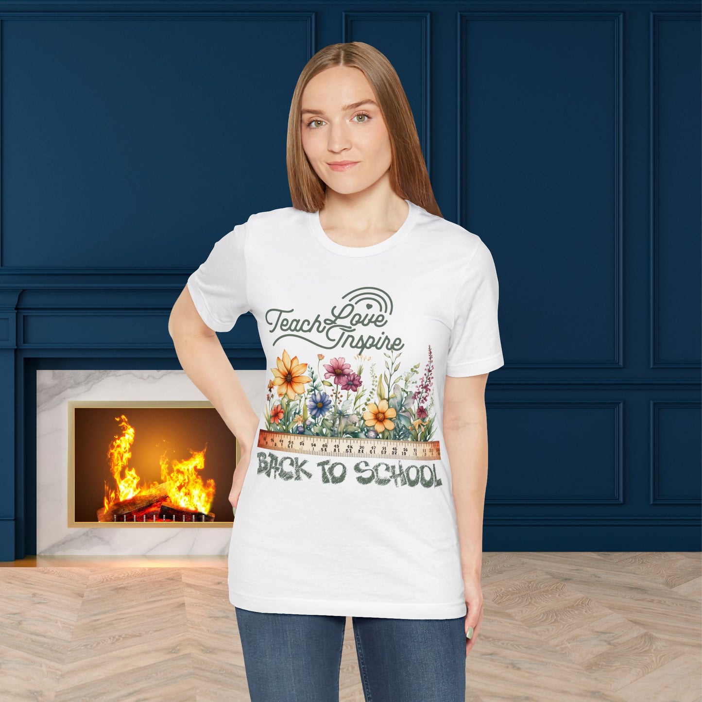 Love Teach Inspire T-Shirt, Back To School T-Shirt, Teacher Back To school unisex jersey short sleeve.First Day Vibes T-Shirt.
