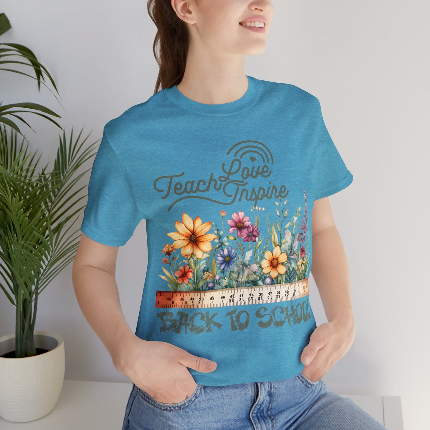 Love Teach Inspire T-Shirt, Back To School T-Shirt, Teacher Back To school unisex jersey short sleeve.First Day Vibes T-Shirt.