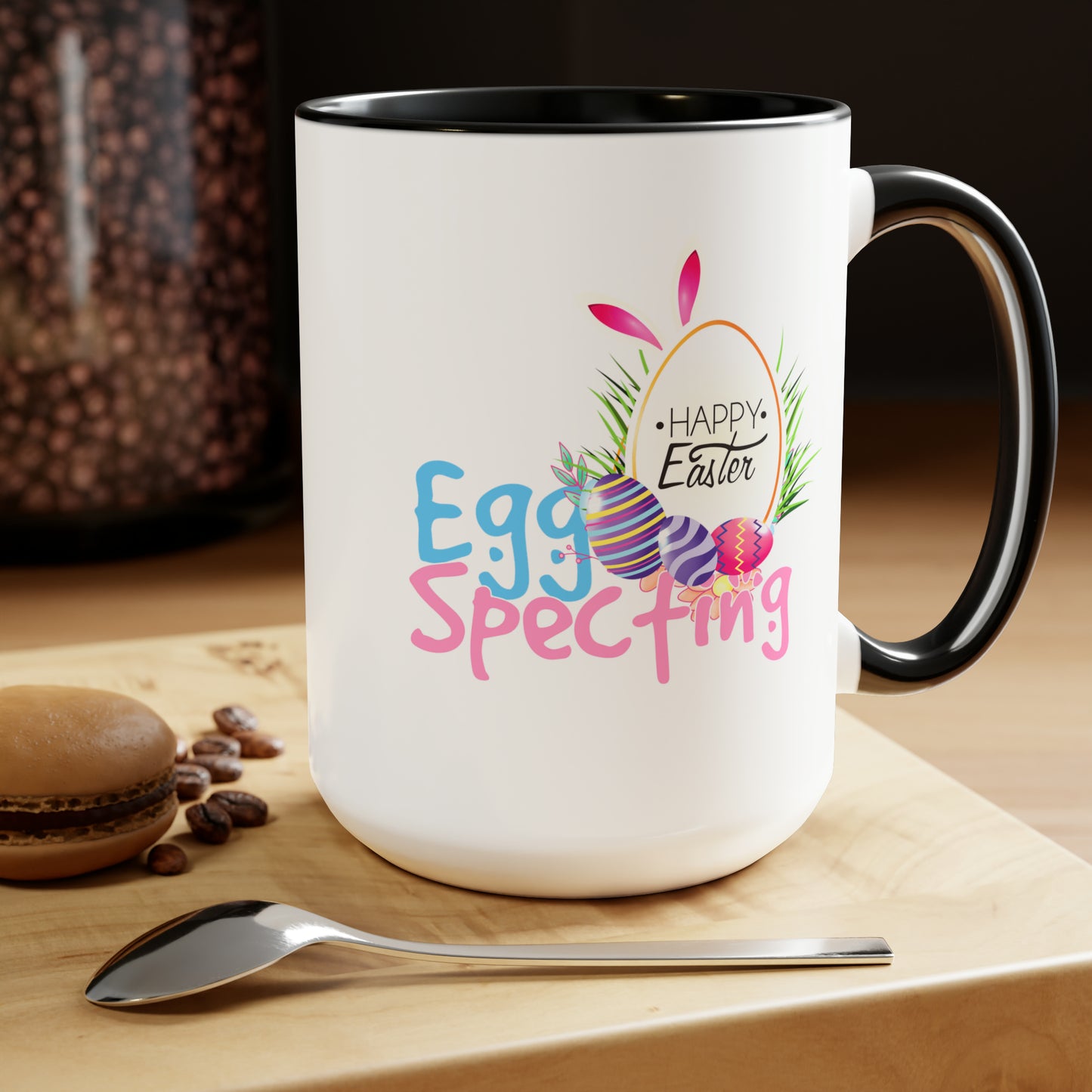 Happy Easter Two-Tone Coffee Mugs, 15oz