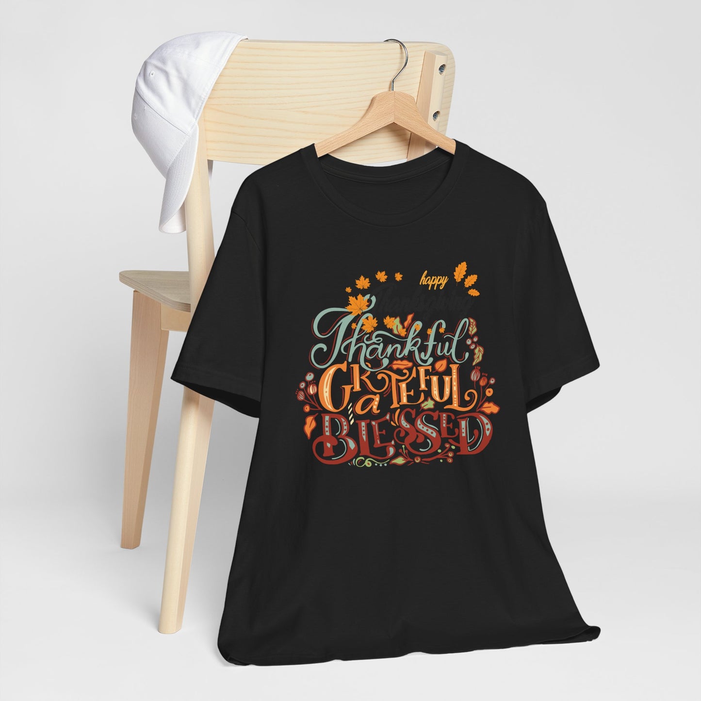 Thankful Grateful Blessed T-shirt, Happy Thanksgiving T-shirt, Happy thanksgiving 2024 T-shirt, Thanksgiving Gift,Turkey Shirt, Family Thanksgiving, Holiday Outfit.