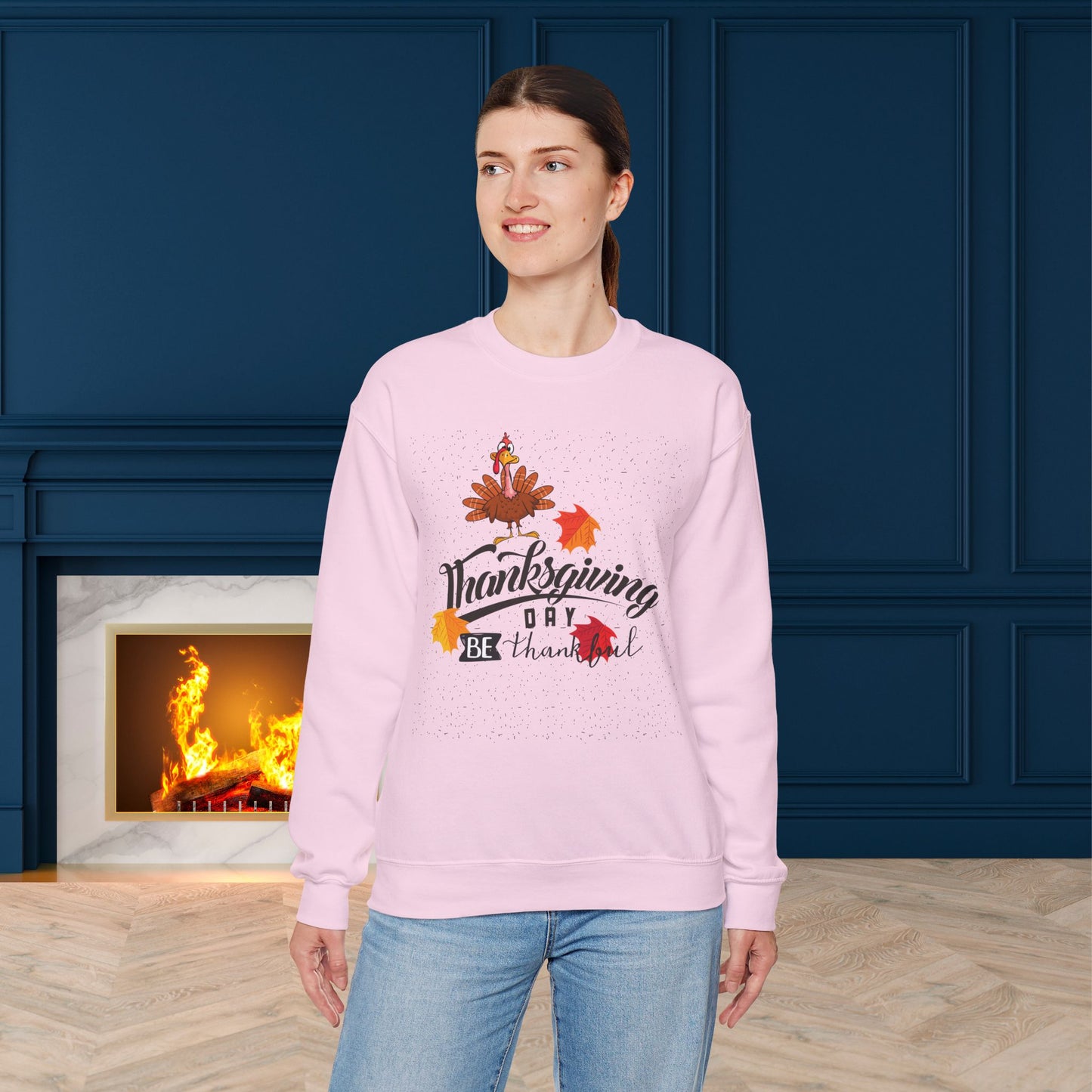 Be Thankful Sweatshirt,  HappyThanksgiving Sweatshirt - Unisex Heavy Blend, Happy Thanksgiving2024 Sweatshirt, Thanksgiving Gift, Festive Sweatshirt.