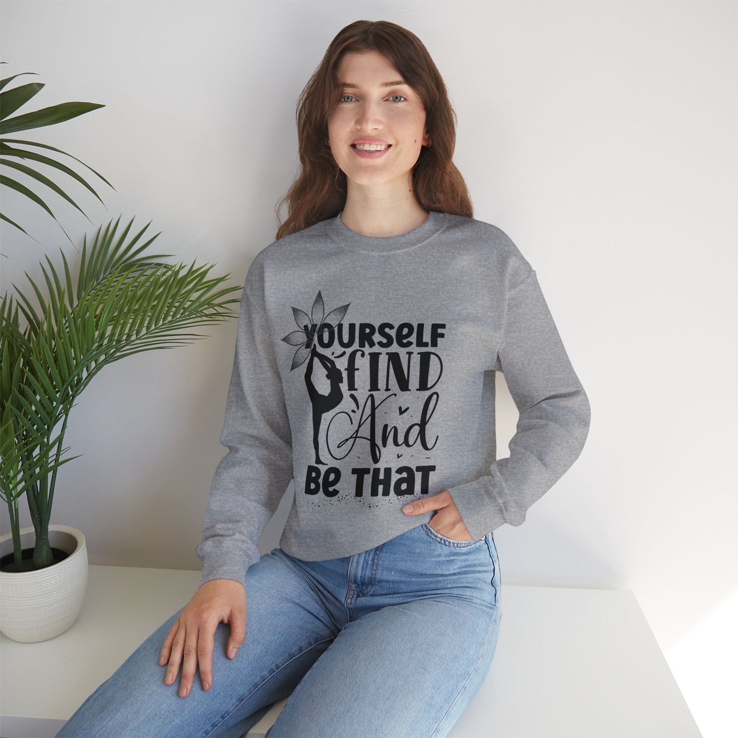 Find Yourself Yoga unisex heavy blend crewneck sweatshirt,Yoga workout Sweatshirt,Yoga lovers Sweatshirt, Yoga Instructor Gift, Gym Sweatshirt, Gift For Yoga lovers, Gift For Yogi.