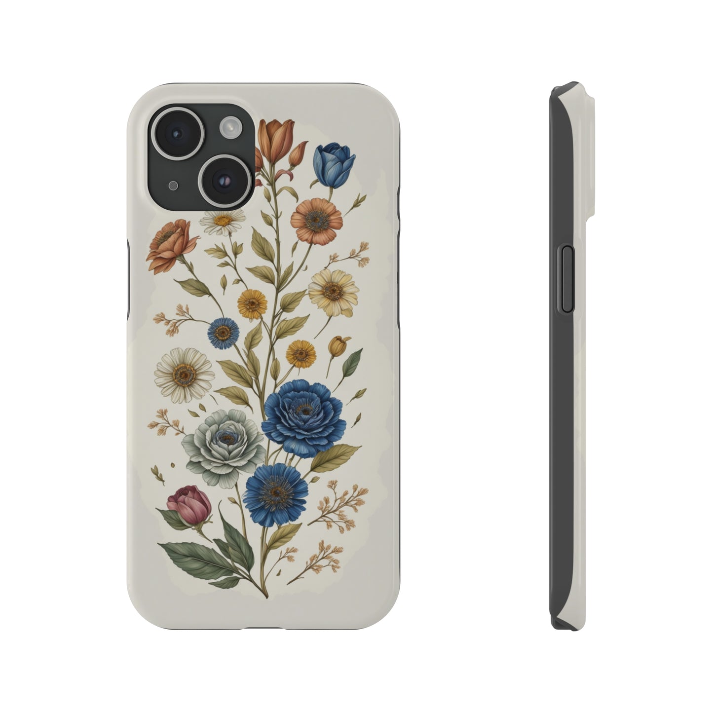 Vintage Floral painting iPhone 15 Phone Cases.