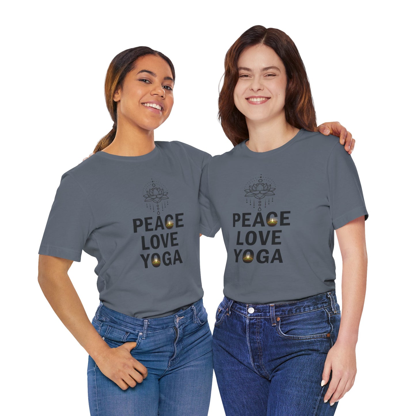 Peace Love Yoga T-Shirt, Cute Yoga workout Shirt, Yoga lovers T-shirt, Yoga Instructor Gift, Gym shirt, Gift For Yoga lover, Gift For Yogi.