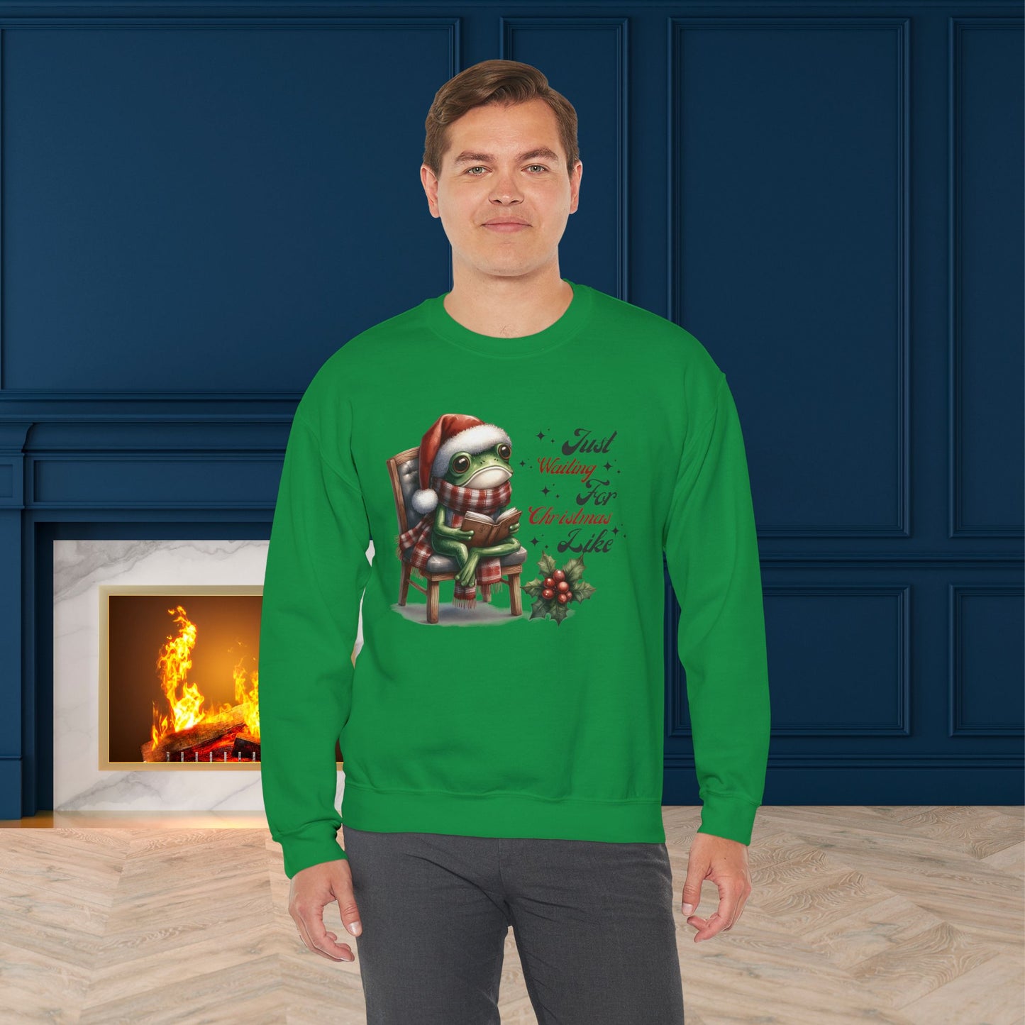 Waiting For Christmas Sweatshirt - Unisex Heavy Blend, Merry Christmas, Festive, Christmas Gift, Crewneck, merry Christmas Sweatshirt, Christmas Sweatshirt  Christmas Gift, Festive Sweatshirt.