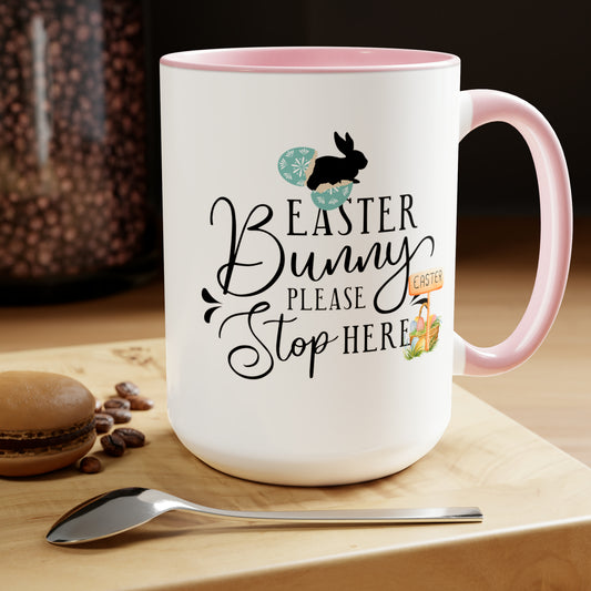 Happy Easter Two-Tone Coffee Mugs, 15oz