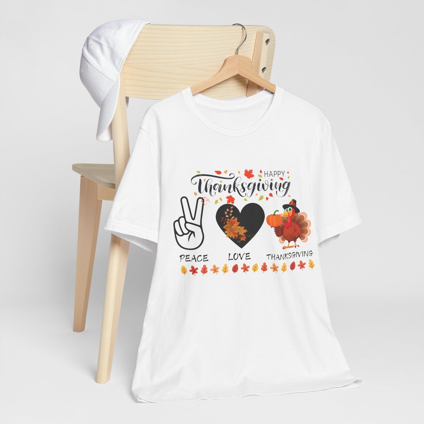 Peace Love Thanksgiving T-shirt, Happy Thanksgiving T-shirt, Happy thanksgiving 2024 T-shirt, Thanksgiving Gift,Turkey Shirt, Family Thanksgiving, Holiday Outfit.