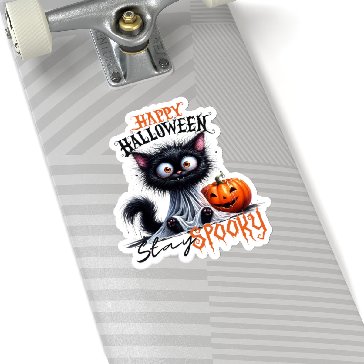 Spooky Kiss-Cut Stickers, Happy Halloween Kiss-Cut Stickers, Spooky Season Kiss-Cut Stickers, Cute Cat Halloween Kiss-Cut Stickers.