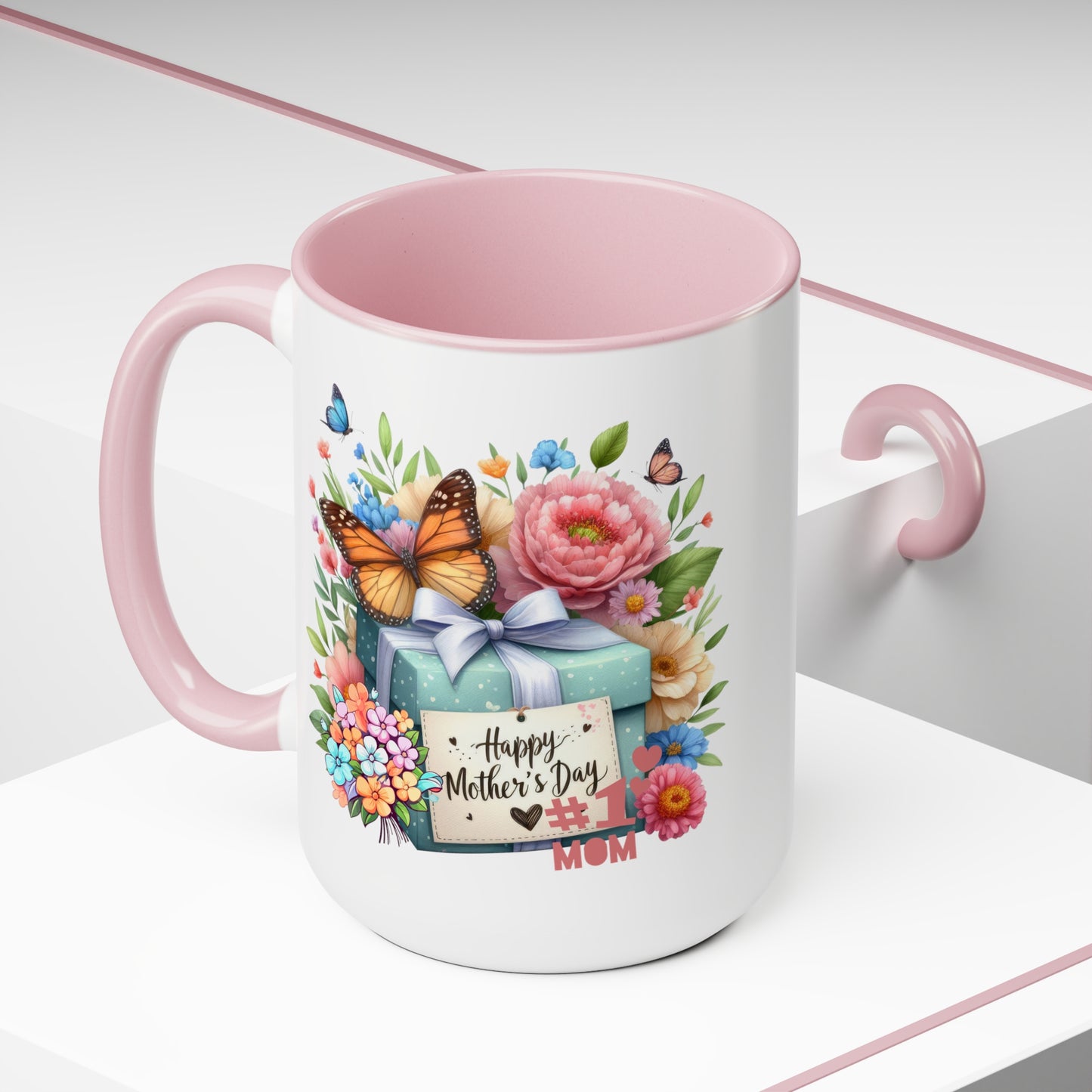 Happy Mother's dayTow-Tone Coffee Mug.15oz, Gift for mom, Mama's Coffee Mug