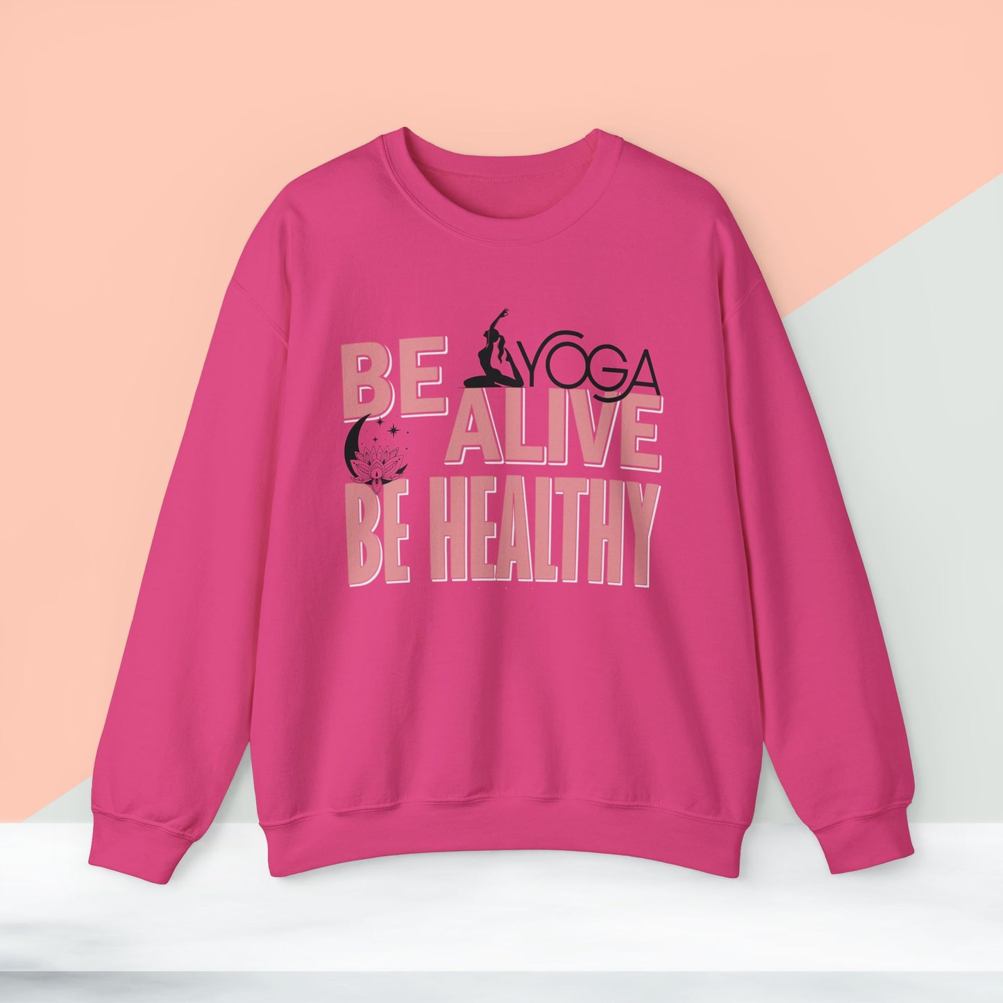 Be Alive Be Healthy Yoga unisex heavy blend crewneck sweatshirt,Yoga workout Sweatshirt,Yoga lovers Sweatshirt, Yoga Instructor Gift, Gym Sweatshirt, Gift For Yoga lovers, Gift For Yogi.