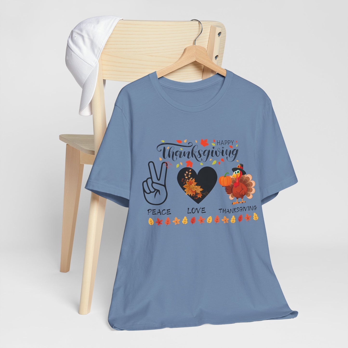 Peace Love Thanksgiving T-shirt, Happy Thanksgiving T-shirt, Happy thanksgiving 2024 T-shirt, Thanksgiving Gift,Turkey Shirt, Family Thanksgiving, Holiday Outfit.