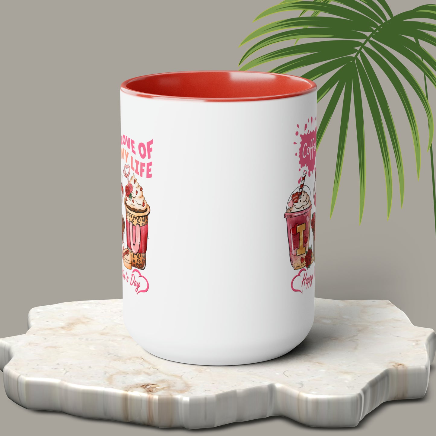 Happy valentines day Two-Tone Coffee Mugs, 15oz