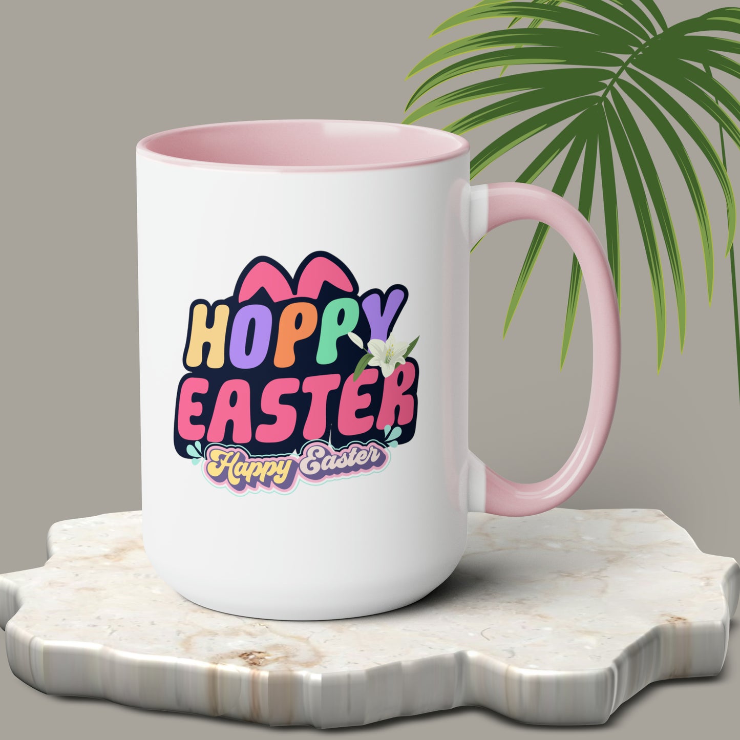 Happy EasterTwo-Tone Coffee Mugs, 15oz