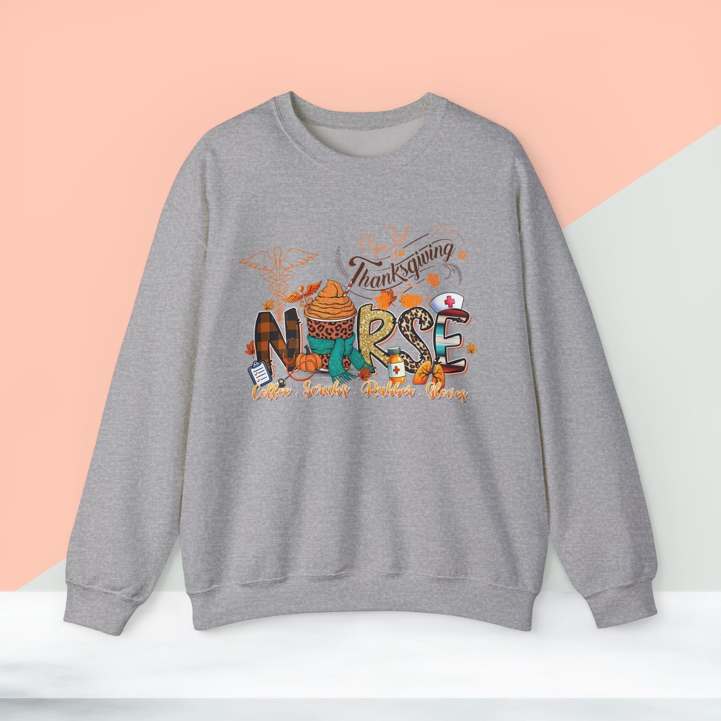 Nurse Thanksgiving Sweatshirt, HappyThanksgiving Sweatshirt - Unisex Heavy Blend, Happy Thanksgiving2024 Sweatshirt, Thanksgiving Gift, Festive Sweatshirt.