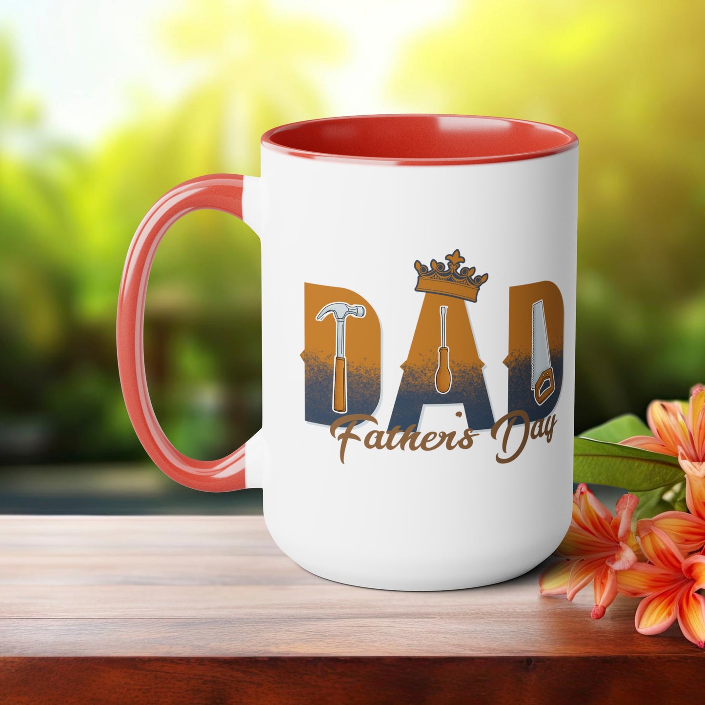 Happy father's dayTow-Tone Coffee Mug.15oz, Gift for Dad, Daddy's Coffee Mug