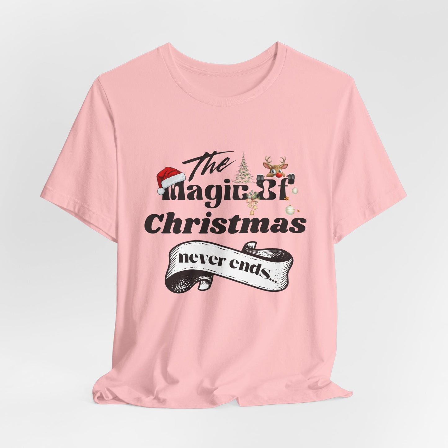 The Magic Of Christmas Never Ends Unisex Tee, Christmas Shirt, Christmas Outfit, Merry Christmas T-shirt, Merry Christmas 2024 T-shirt, Christmas Gift, Family Holiday Outfit.