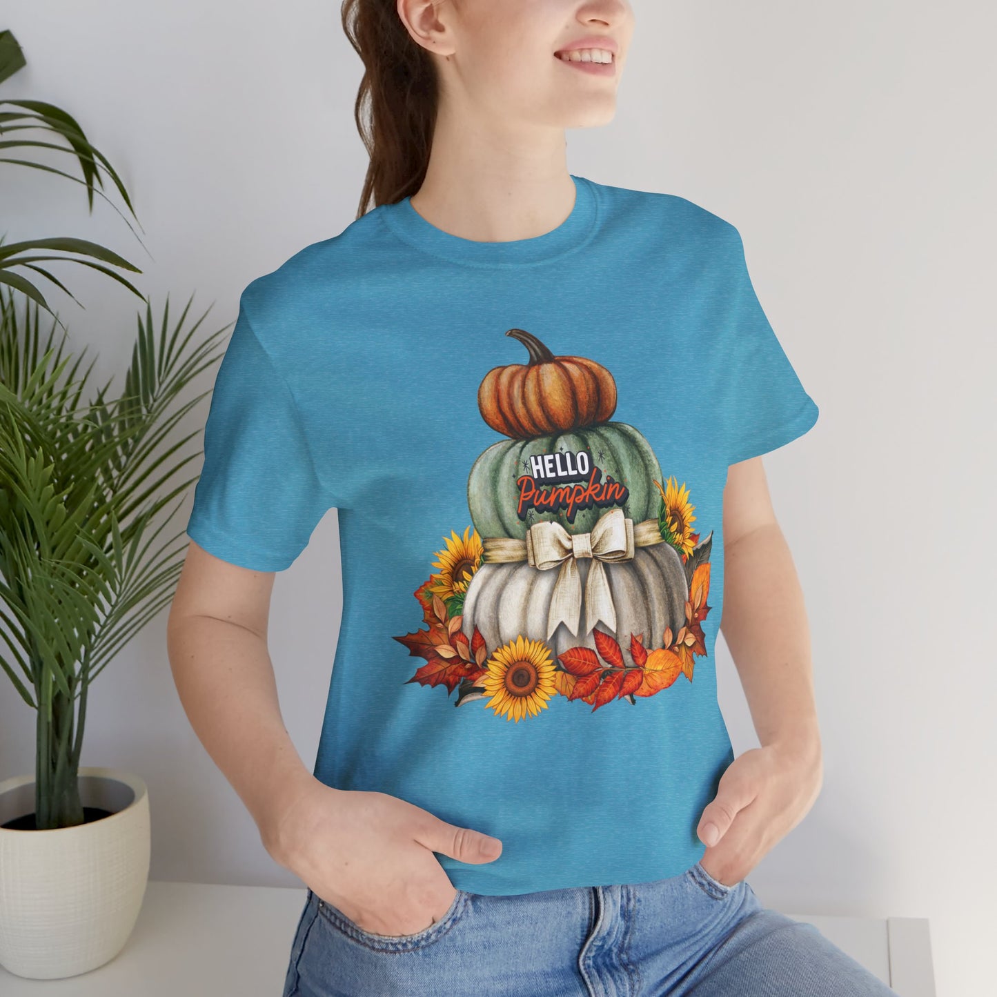 Hello Pumpkin Thanksgiving T-shirt, Happy thanksgiving 2024 T-shirt, Thanksgiving Gift,Turkey Shirt, Family Thanksgiving, Holiday Outfit.