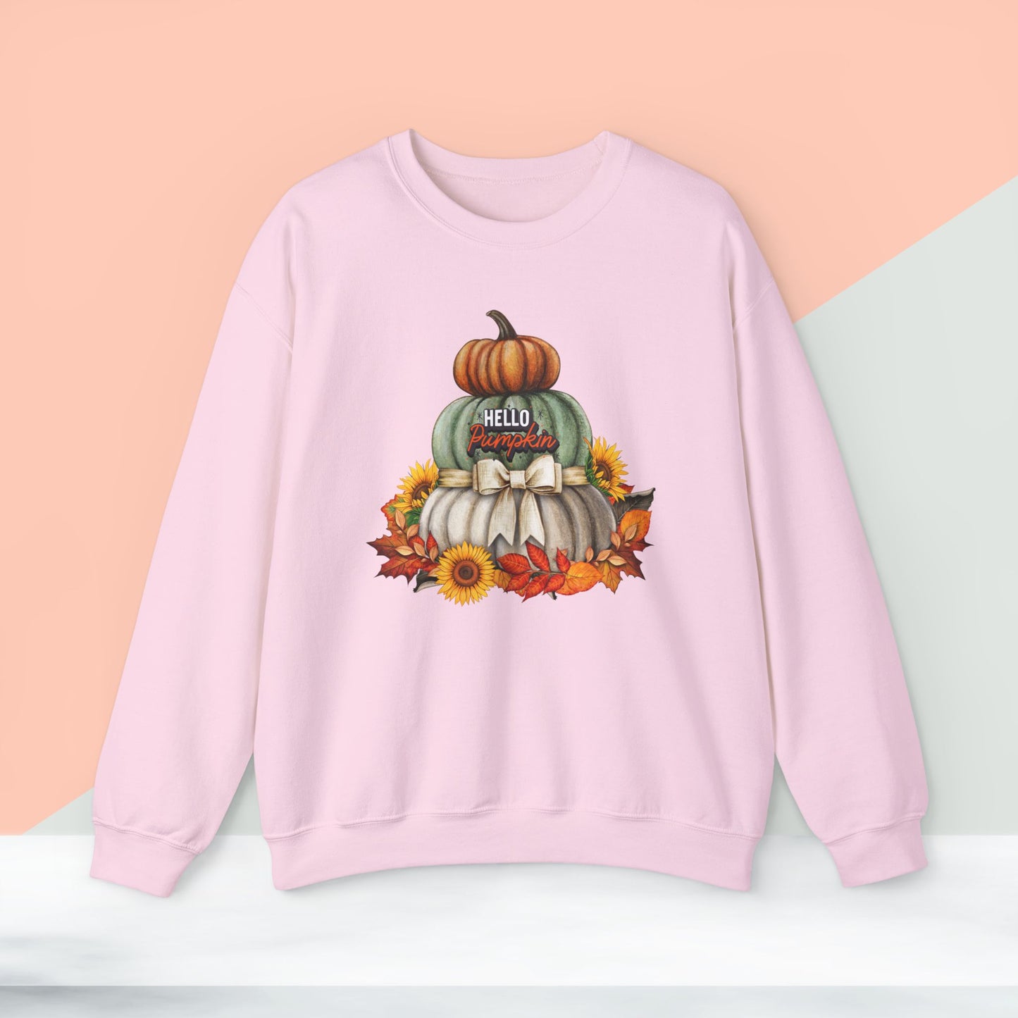 Hello Pumpkin Thanksgiving Turkey Sweatshirt - Unisex Heavy Blend, Happy Thanksgiving2024 Sweatshirt, Thanksgiving Gift, Festive Sweatshirt.