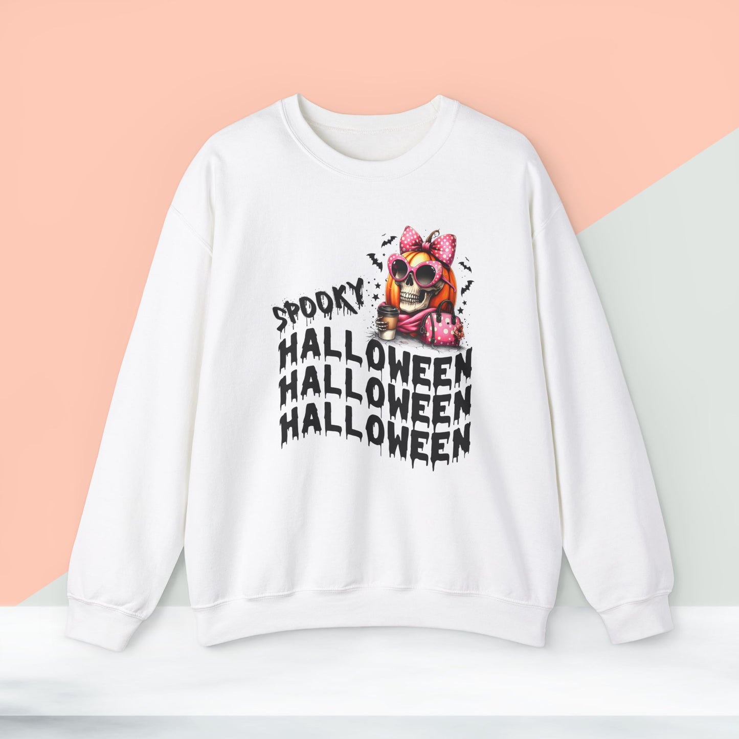 Happy Halloween Sweatshirt, Happy Halloween Sweatshirt - Unisex Heavy Blend Crewneck, Halloween Sweatshirt, Cute Spooky Ghost sweatshirt.