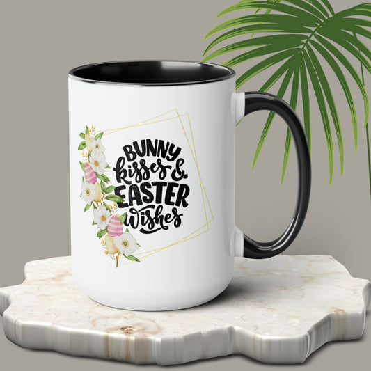 Easter Wishes Two-Tone Coffee Mugs, 15oz