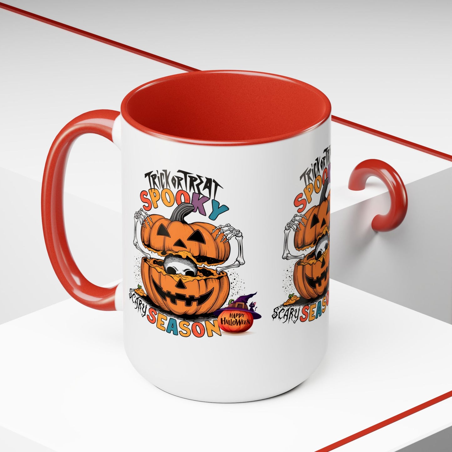 Spooky Scary Halloween Coffee Mug,  Let's Go Halloween Coffee Mug, Trick or Treat Halloween Coffee Mug, Cute Skeleton Coffee Mug, Spooky Season Halloween Coffee Mug.