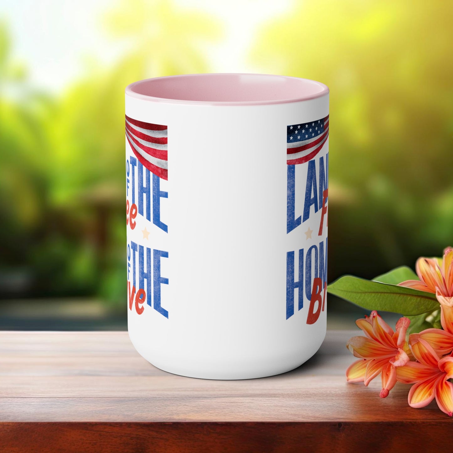 Happy 4th Of July Two -Tone Coffee Mug.15oz.