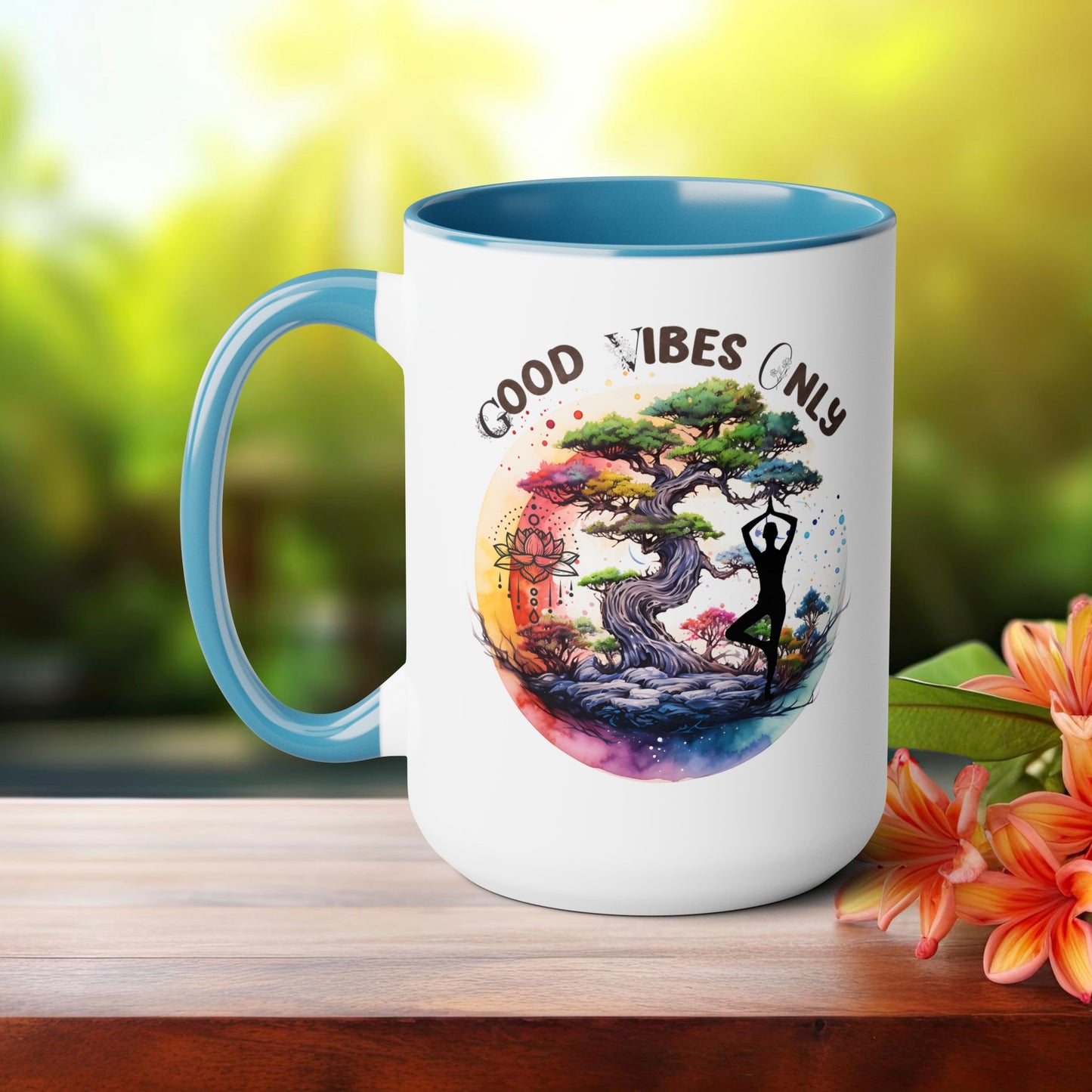 Good Vibes Only Yoga Coffee Mug, Cute Yoga Coffee Mug, Yoga lovers Coffee Mug, Yoga Instructor Gift, Gift For Yoga lover, Gift For Yogi.