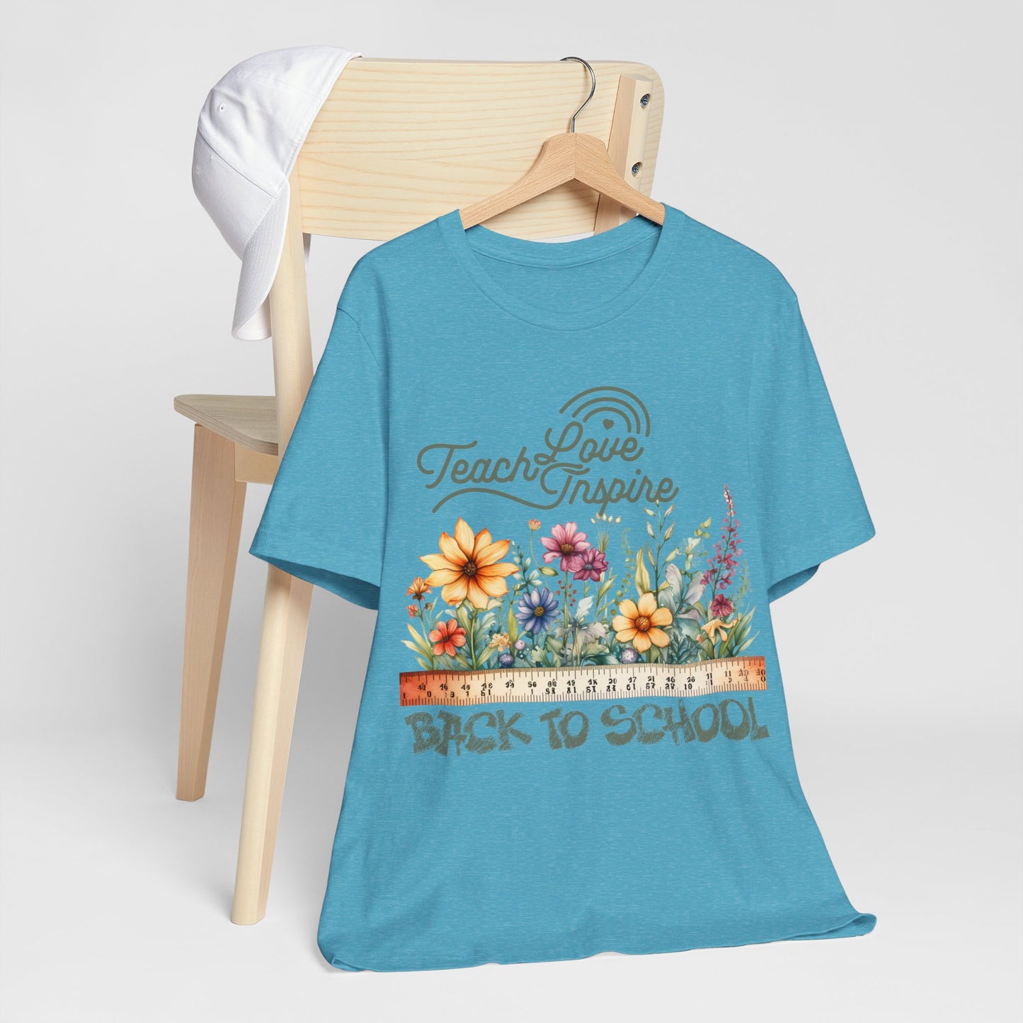 Love Teach Inspire T-Shirt, Back To School T-Shirt, Teacher Back To school unisex jersey short sleeve.First Day Vibes T-Shirt.