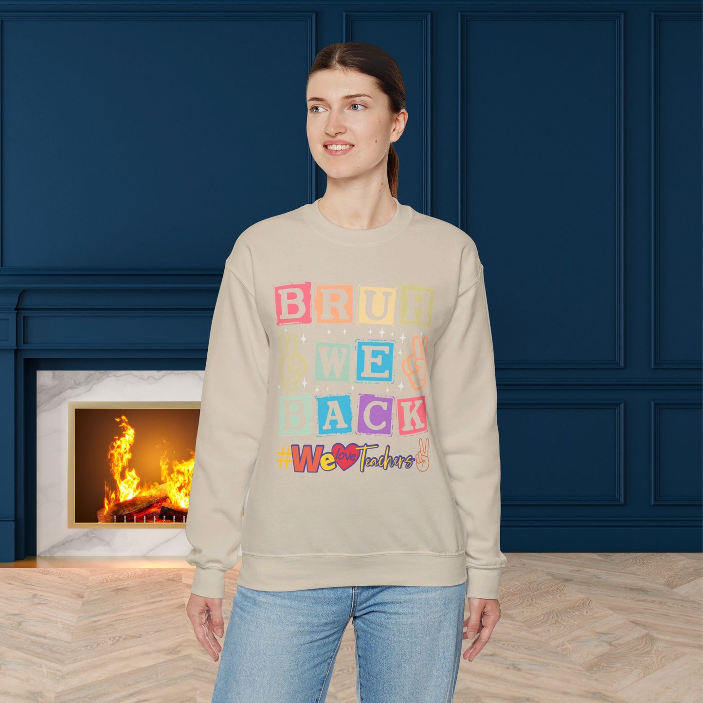 Back To school unisex heavy blend crewneck sweatshirt, We Love Teachers Sweatshirt,Teacher Back To school  Sweatshirt. First Day Vibes Sweatshirt.