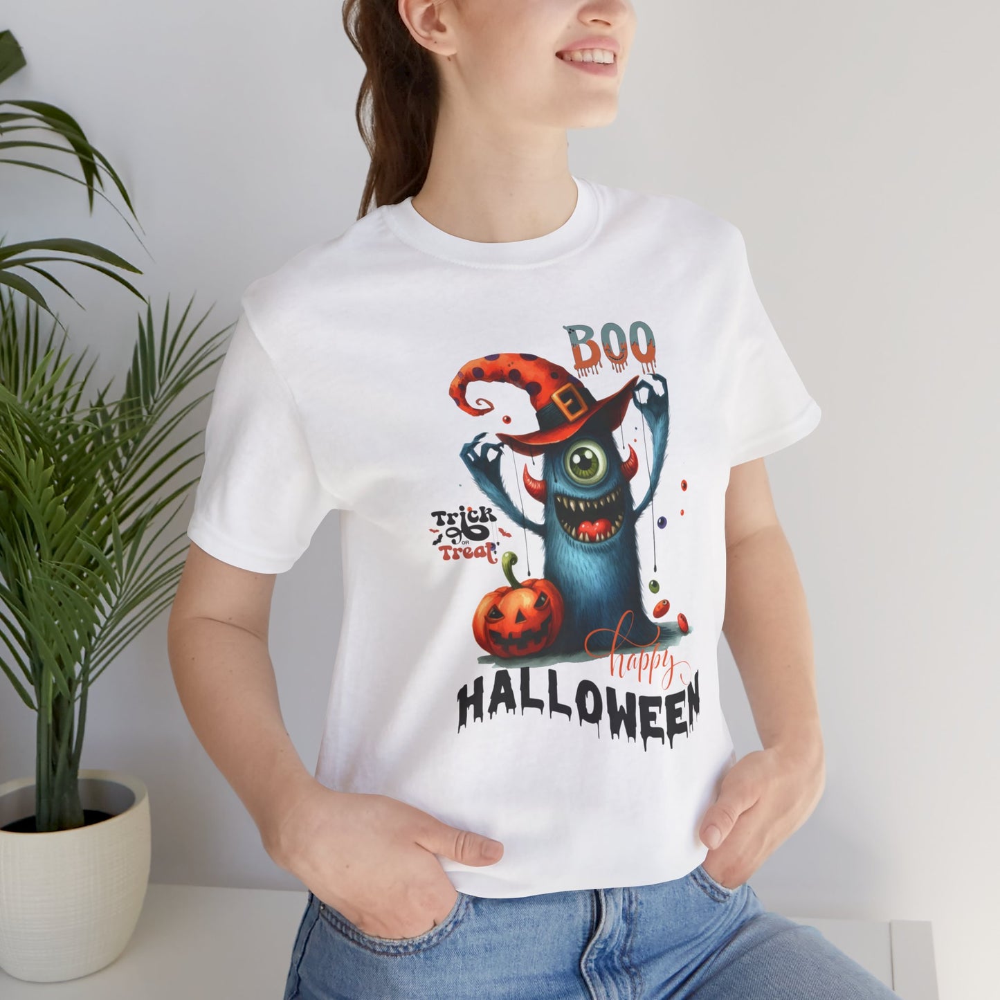 Boo Happy Halloween T-shirt, Happy Halloween T-shirt, Trick Or Treat T-shirt, Halloween T-shirt, Cool Halloween T-shirt, Spooky T-shirt,