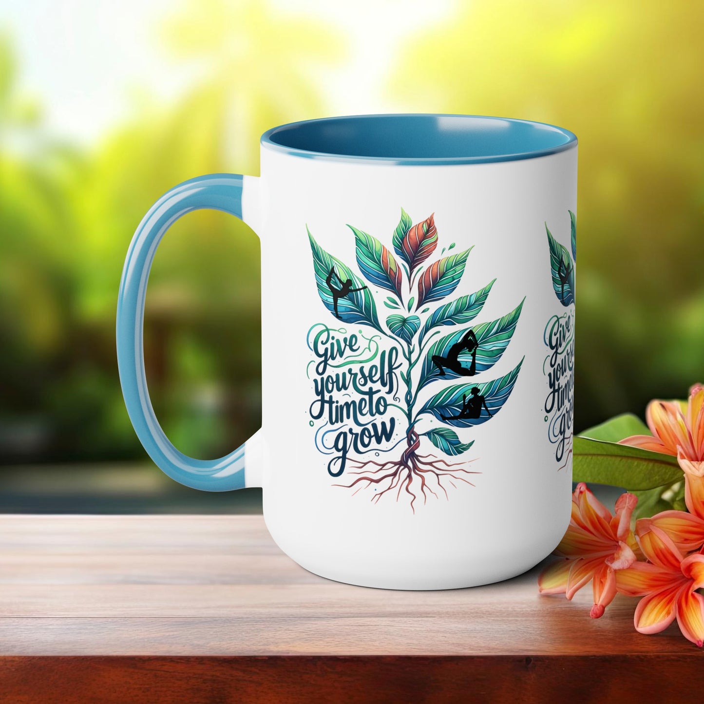 Give Yourself Time To Grow Yoga Coffee Mug, Cute Yoga Coffee Mug, Yoga lovers Coffee Mug, Yoga Instructor Gift, Gift For Yoga lover, Gift For Yogi.