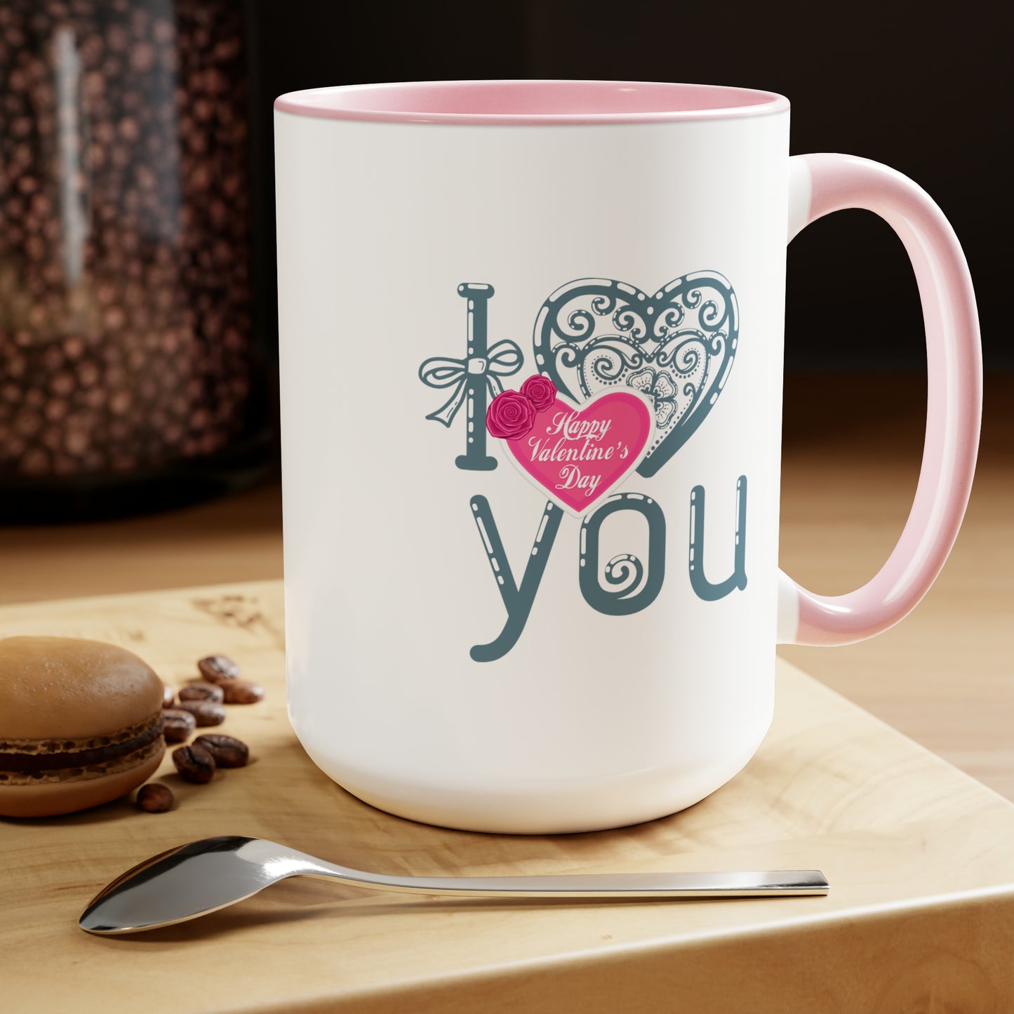 Happy valentines day Two-Tone Coffee Mugs, 15oz