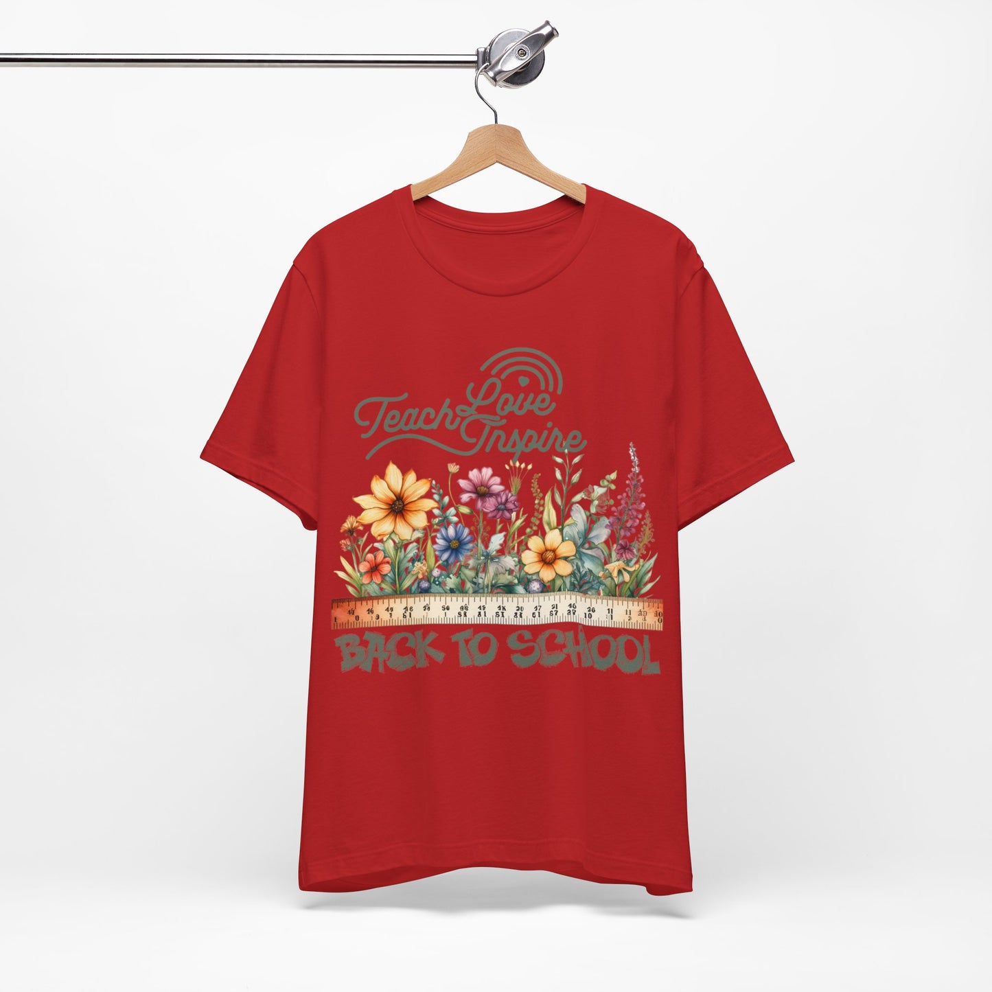 Love Teach Inspire T-Shirt, Back To School T-Shirt, Teacher Back To school unisex jersey short sleeve.First Day Vibes T-Shirt.