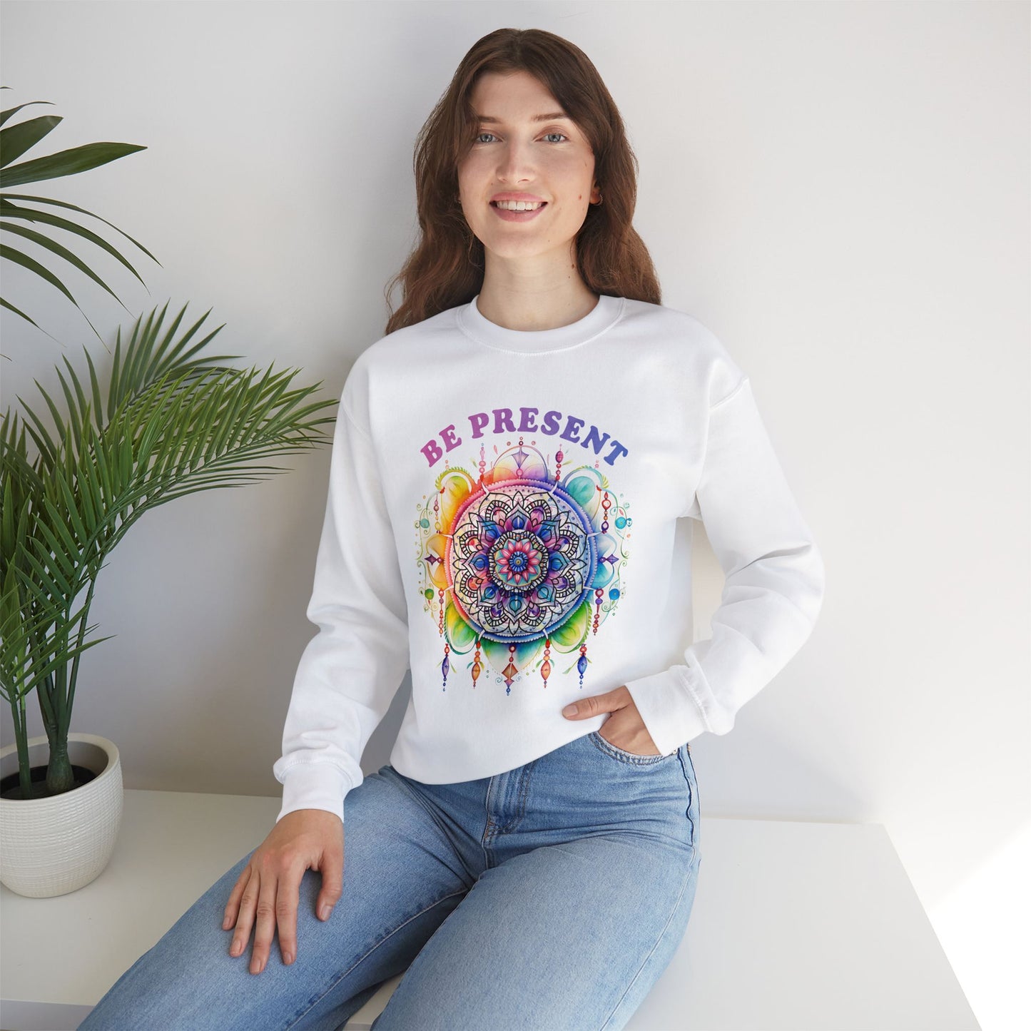 Be Present Yoga unisex heavy blend crewneck sweatshirt,Yoga workout Sweatshirt,Yoga lovers Sweatshirt, Yoga Instructor Gift, Gym Sweatshirt, Gift For Yoga lovers, Gift For Yogi.