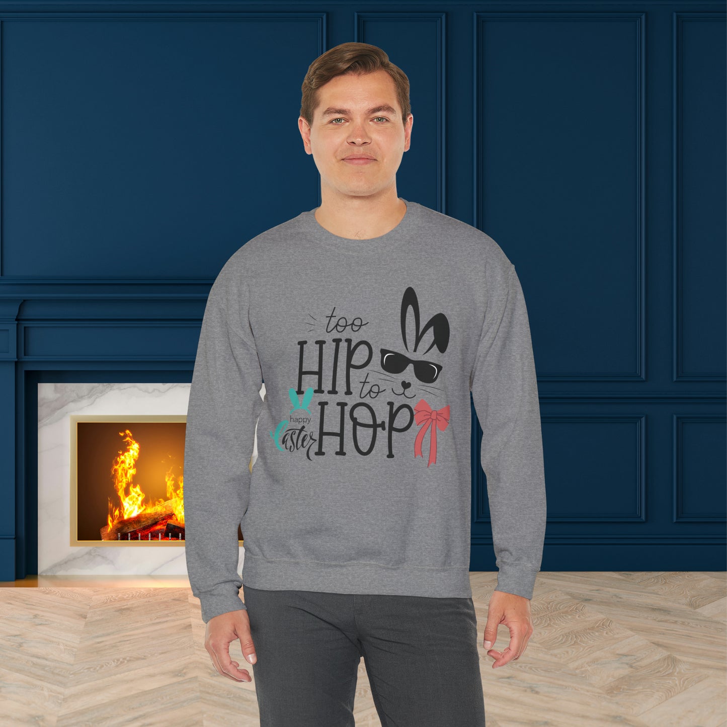 Hip Hop Unisex Crewneck Sweatshirt, Happy Easter Sweatshirt