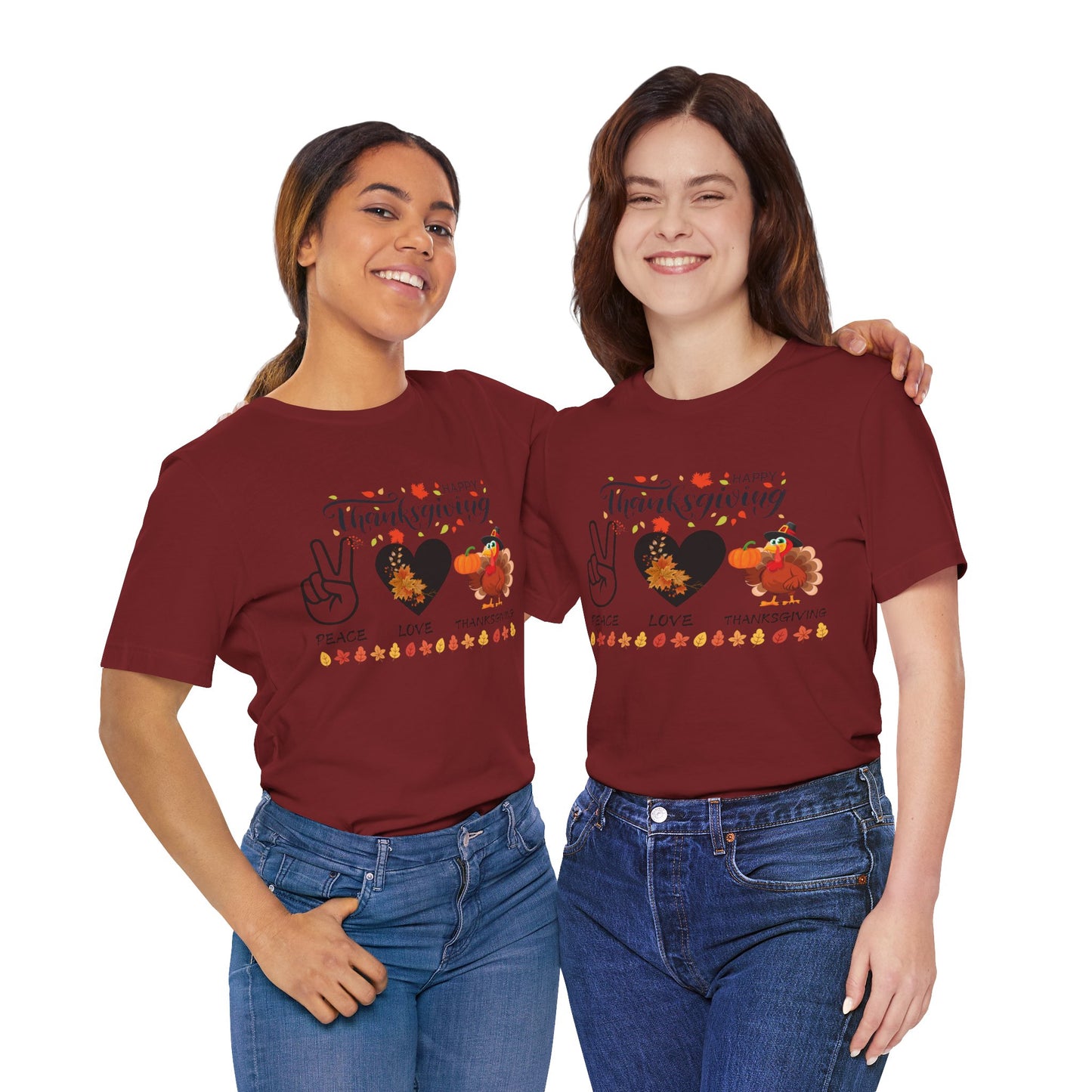 Peace Love Thanksgiving T-shirt, Happy Thanksgiving T-shirt, Happy thanksgiving 2024 T-shirt, Thanksgiving Gift,Turkey Shirt, Family Thanksgiving, Holiday Outfit.