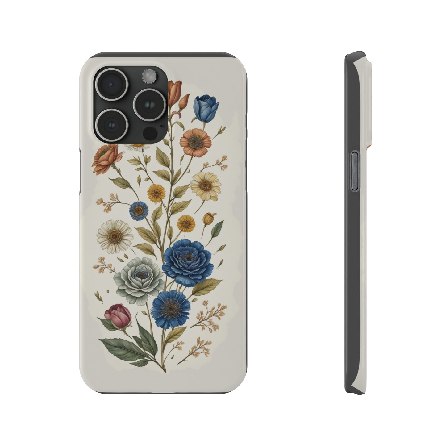 Vintage Floral painting iPhone 15 Phone Cases.