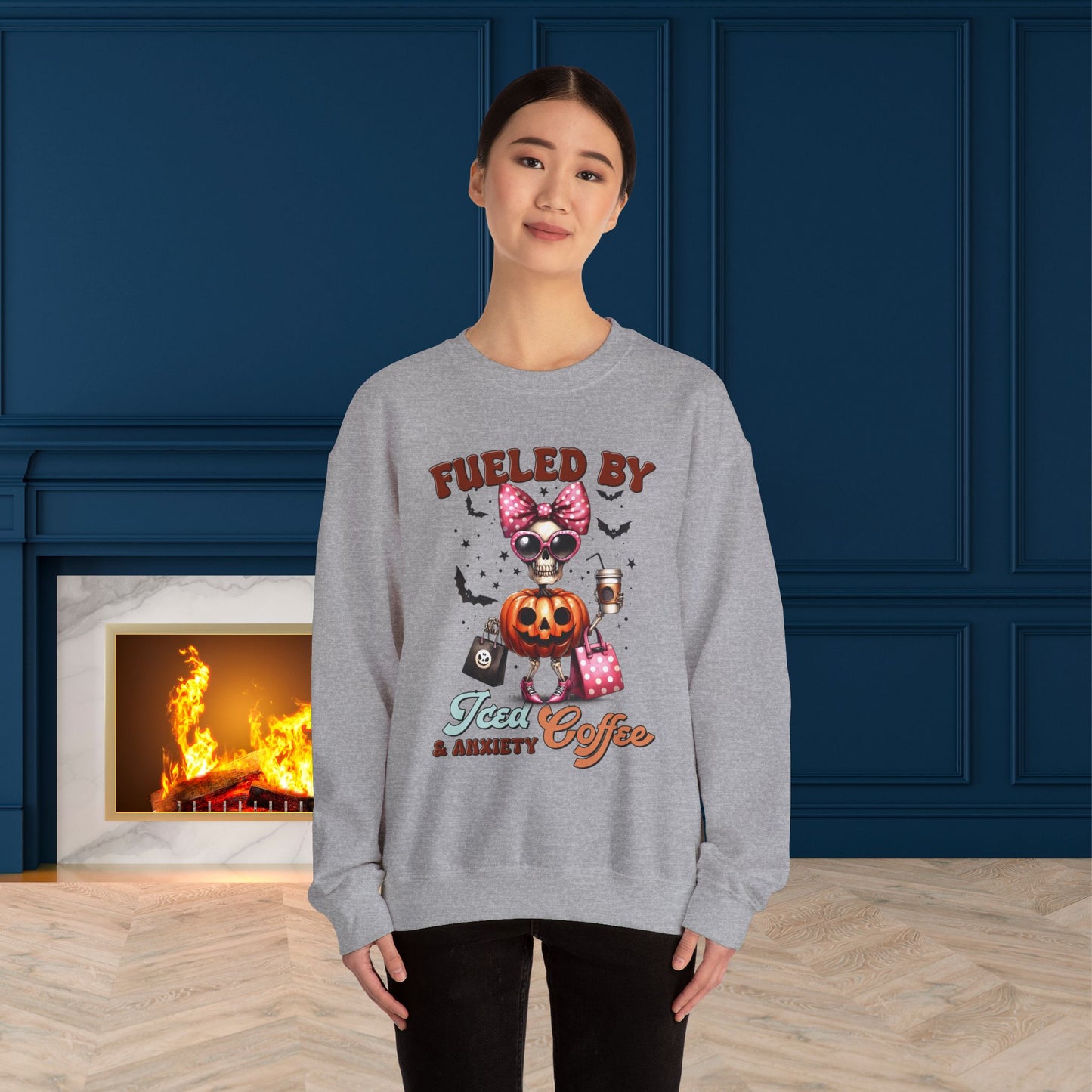 Halloween Sweatshirt, Happy Halloween Sweatshirt - Unisex Heavy Blend Crewneck, Halloween Sweatshirt, Cute Spooky Ghost sweatshirt.
