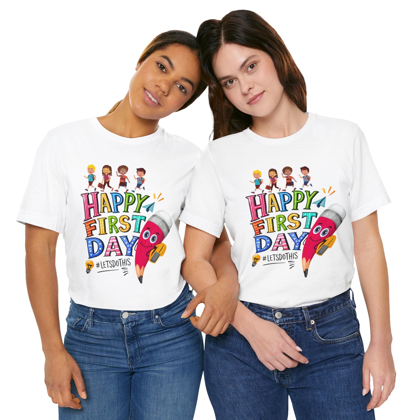 Happy First day T-Shirt, Hello Teacher T-Shirt, Back To School T-Shirt, Teach Love Inspire Teacher Shirt, Teacher Back To school unisex jersey short sleeve.First Day Vibes T-Shirt.