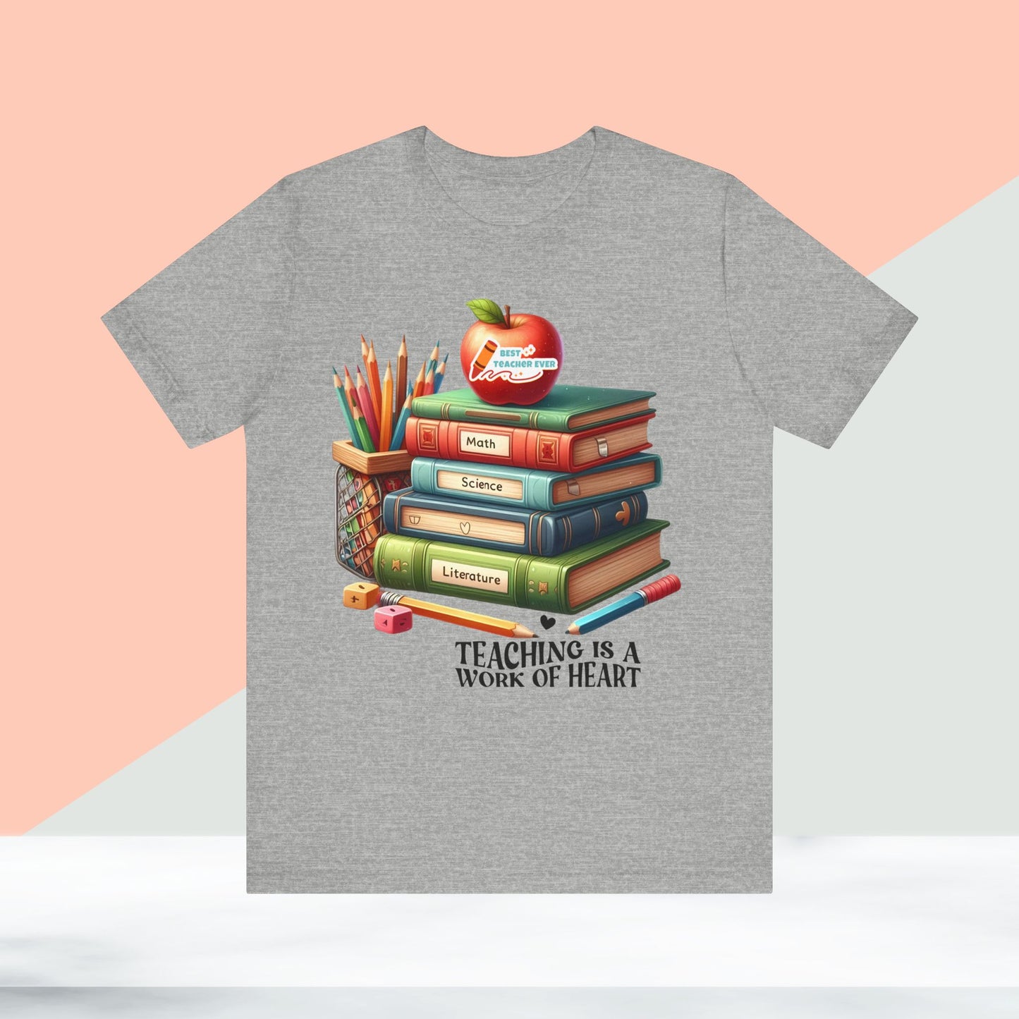 Teaching Is A Work Of Heart T-shirt, Hello Teacher T-Shirt, Back To School T-Shirt, Teach Love Inspire Teacher Shirt, Teacher Back To school unisex jersey short sleeve.First Day Vibes T-Shirt.