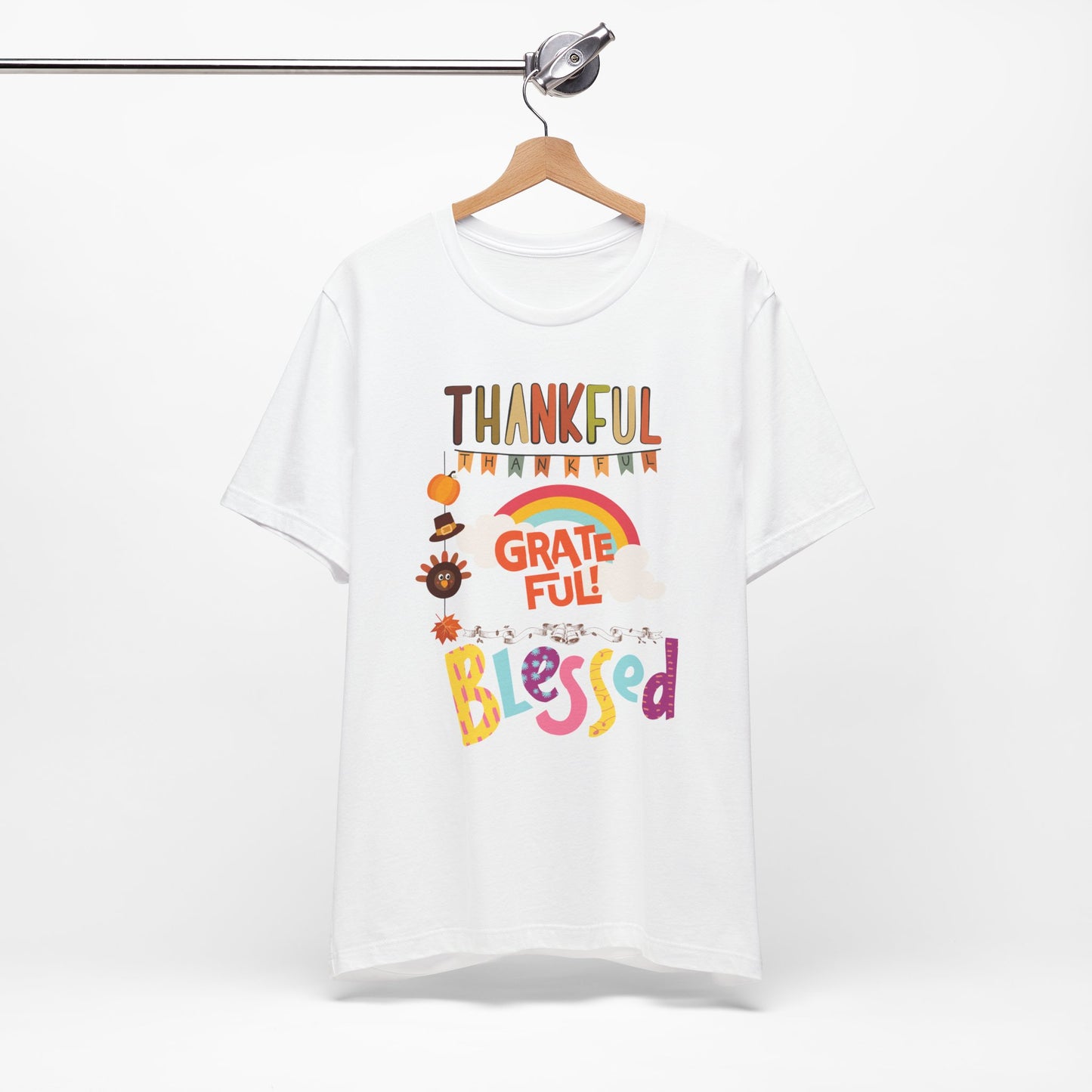 Thankful Grateful Blessed T-shirt, Happy Thanksgiving T-shirt, Happy thanksgiving 2024 T-shirt, Thanksgiving Gift,Turkey Shirt, Family Thanksgiving, Holiday Outfit.