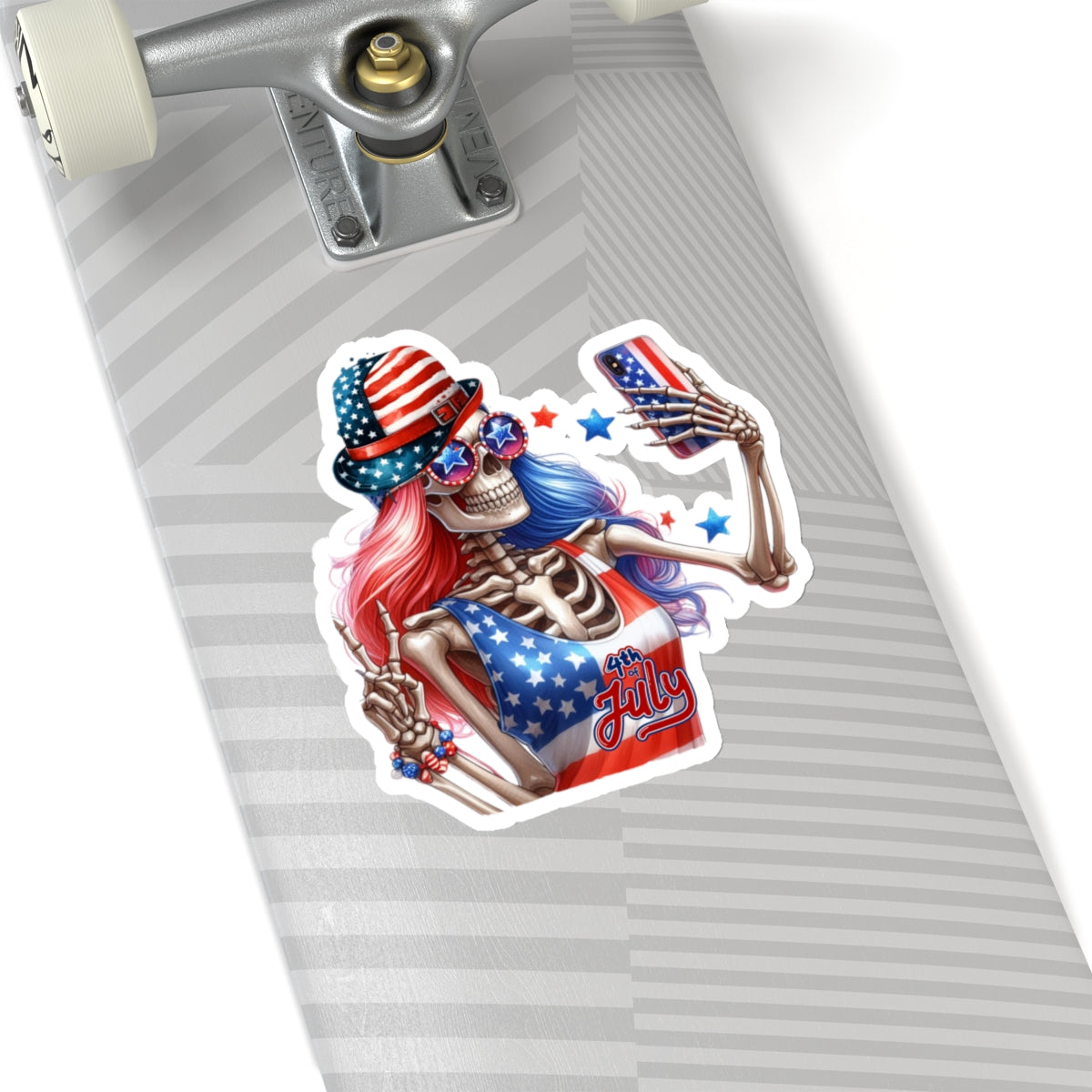 Happy 4th Of July Kiss-Cut Stickers, America, Flag, Peace Love America. Proud To Be An American, Red White Blue stickers. Meowica Stickers.