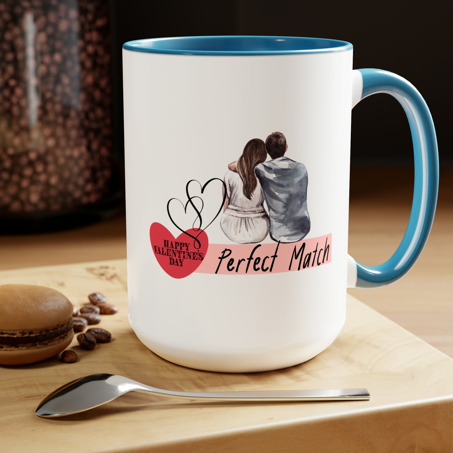 Happy valentines day Two-Tone Coffee Mugs, 15oz