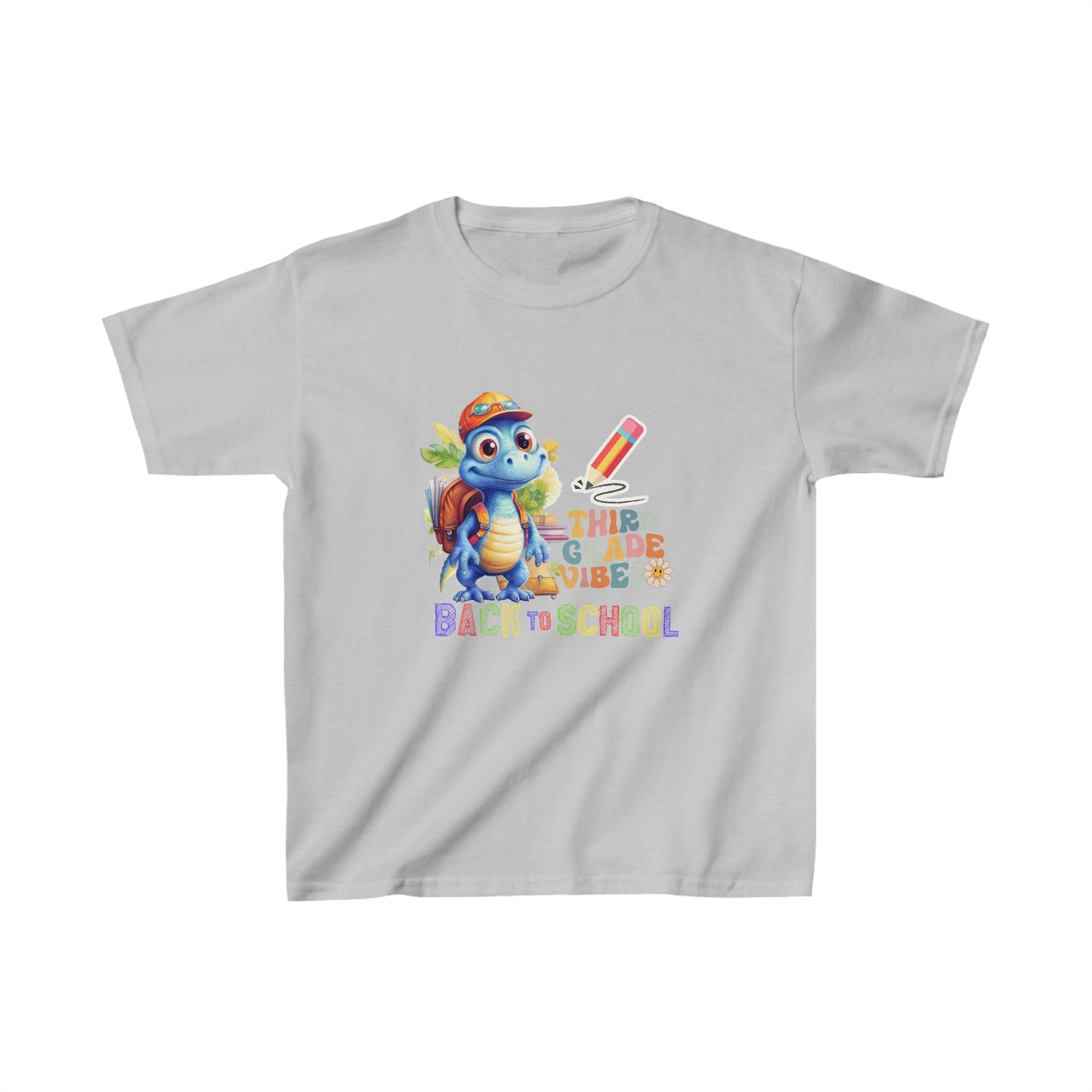 Third Grade Vibes Back To School Kids Heavy Cotton™ Tee, Back to school Kids Shirt, 1st Day Of School Shirt, Back To School Cotton T-Shirt.
