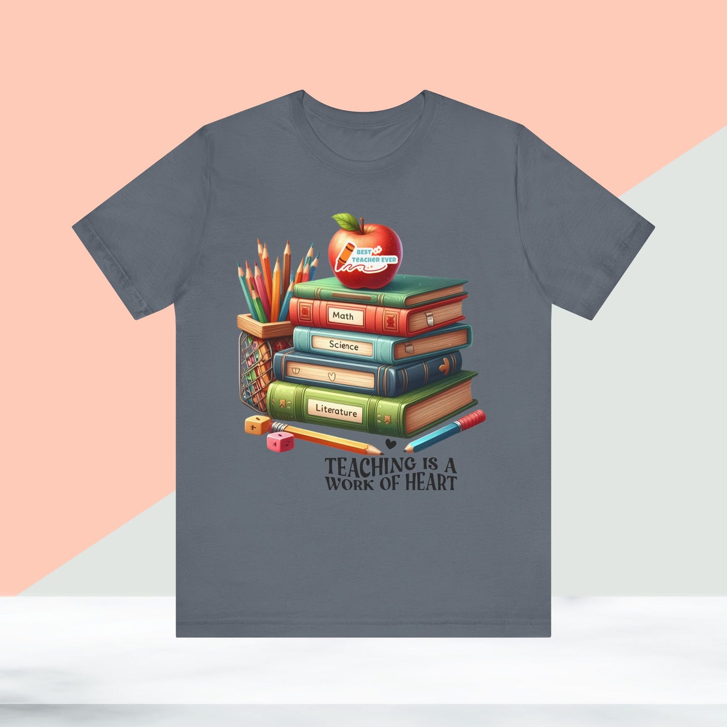 Teaching Is A Work Of Heart T-shirt, Hello Teacher T-Shirt, Back To School T-Shirt, Teach Love Inspire Teacher Shirt, Teacher Back To school unisex jersey short sleeve.First Day Vibes T-Shirt.